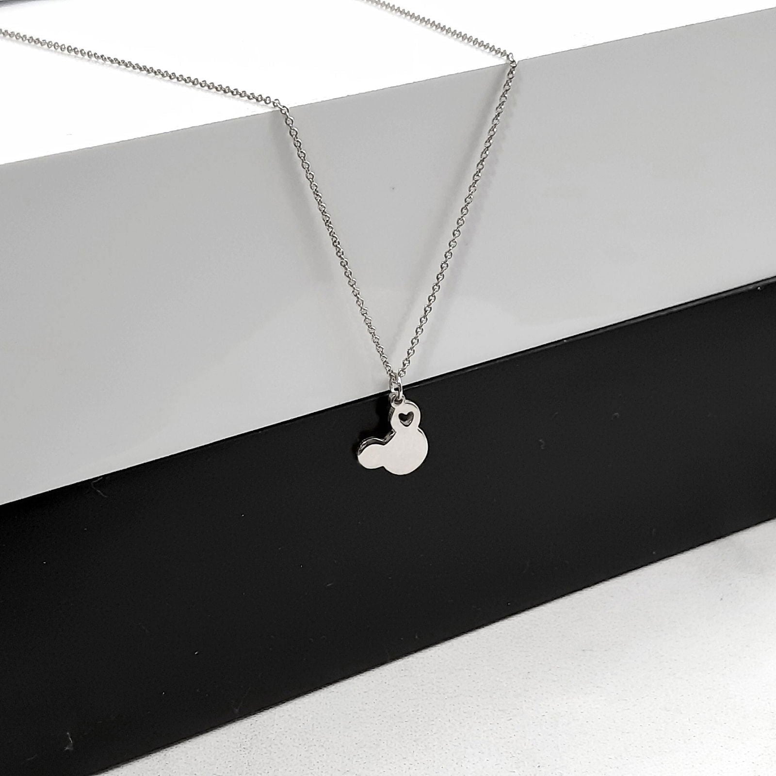 14K Dainty Gold mickey mouse Necklace - InfinityJools