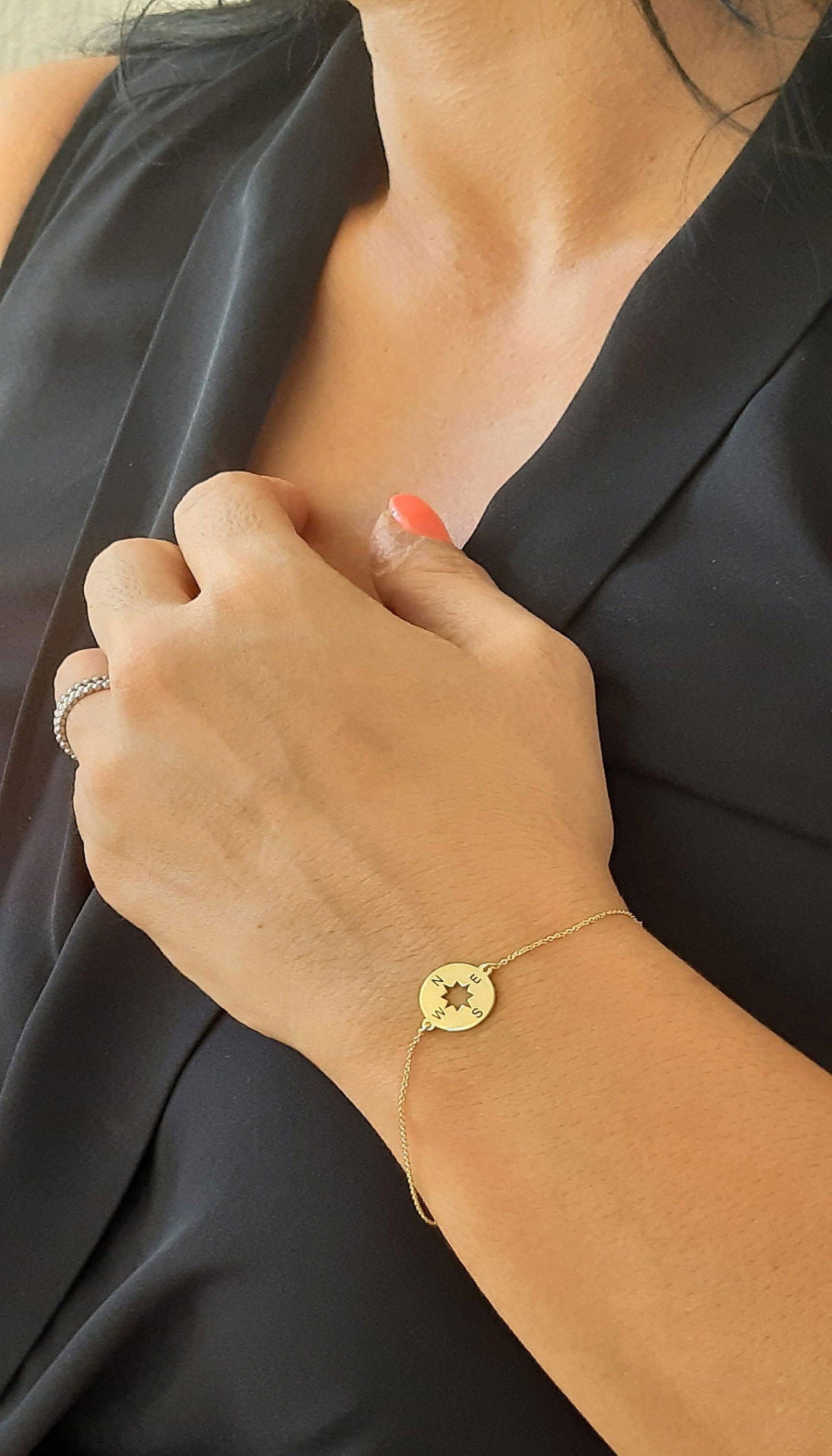 14K Solid Gold Compass - InfinityJools