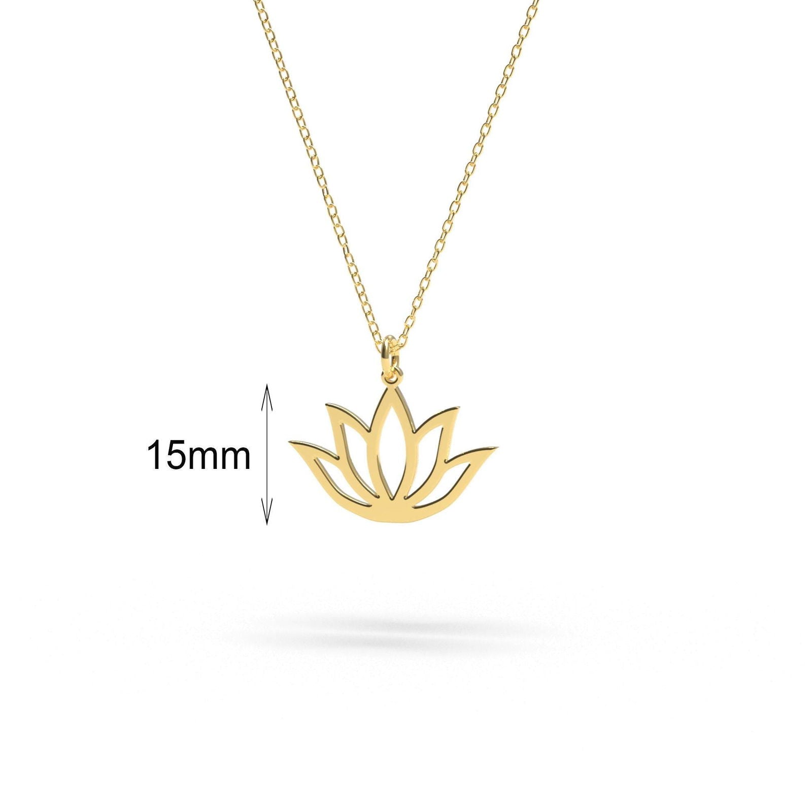 14K Solid Gold Lotus Flower Necklace - InfinityJools