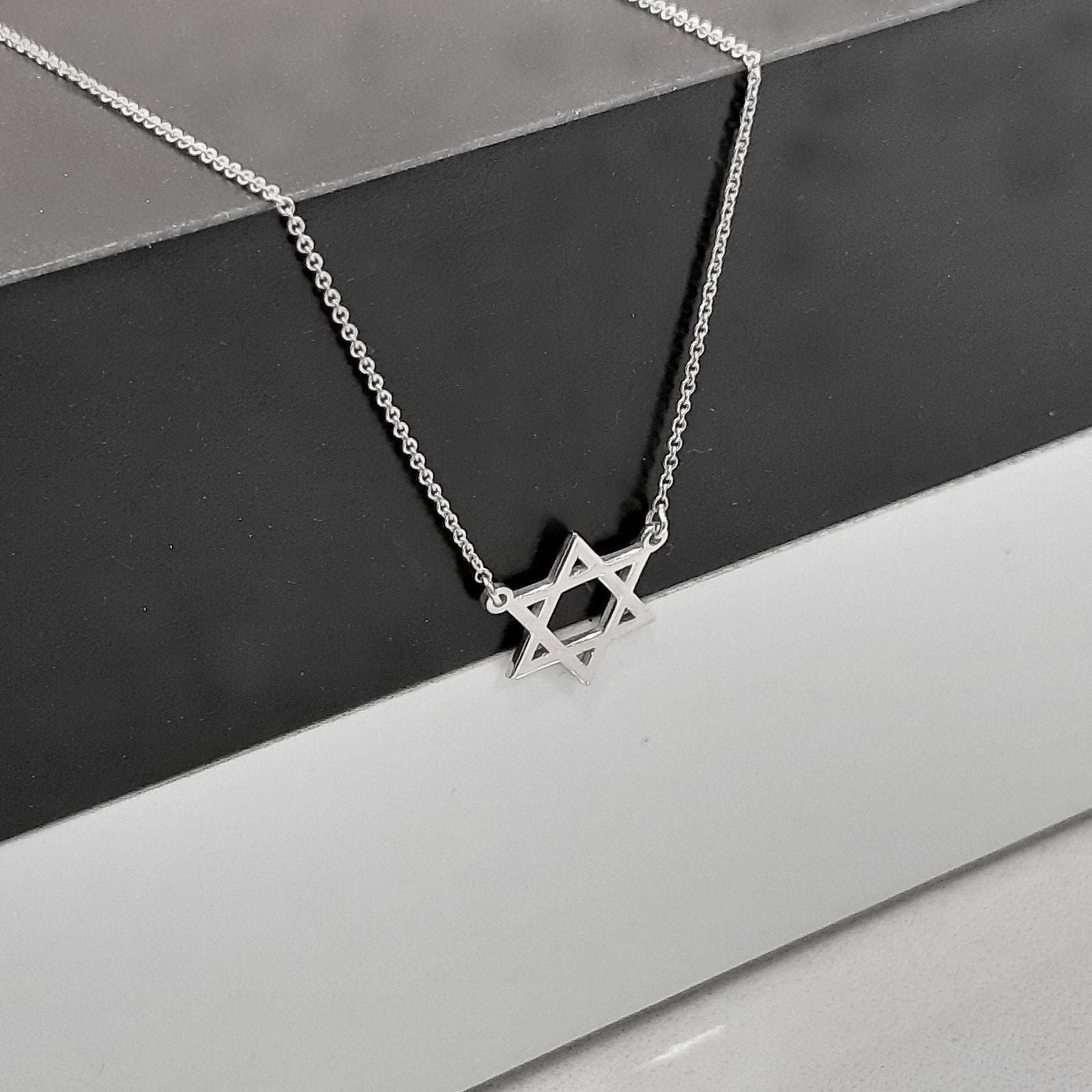 14K Solid Gold Star of David Necklace - InfinityJools