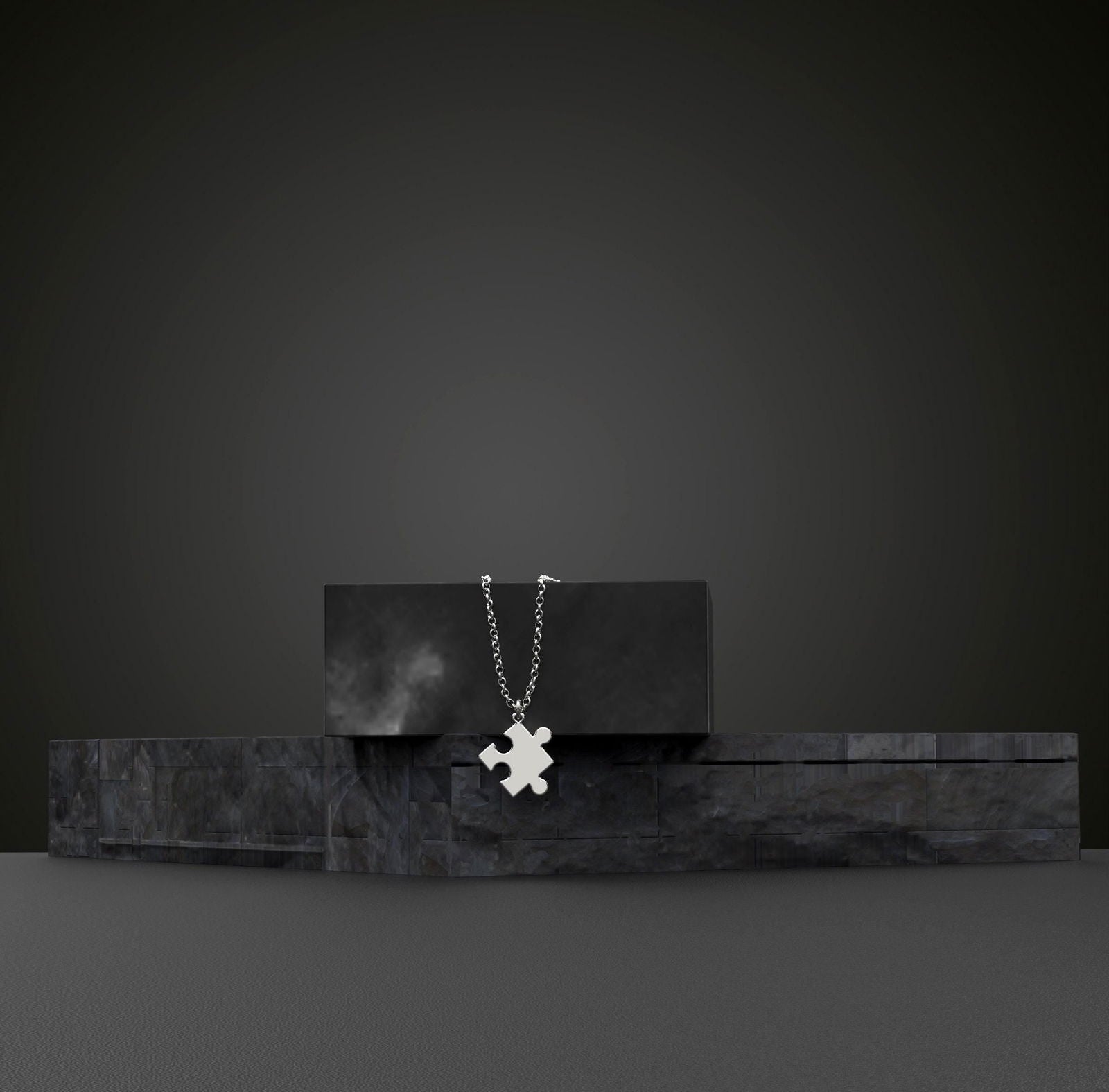 14K Solid Gold Tiny Puzzle Piece Pendant - InfinityJools