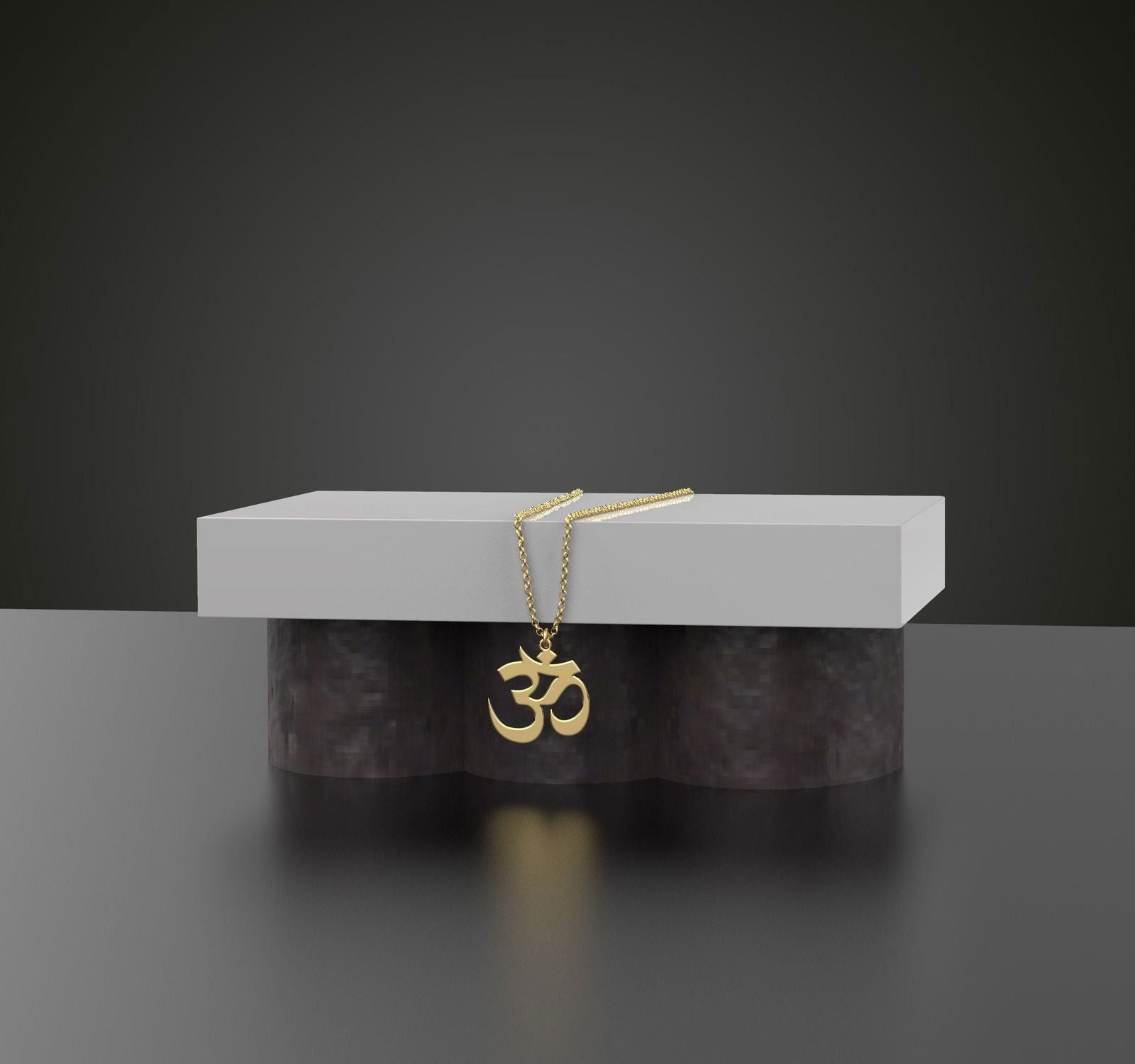 14K Yellow gold Om necklace - InfinityJools