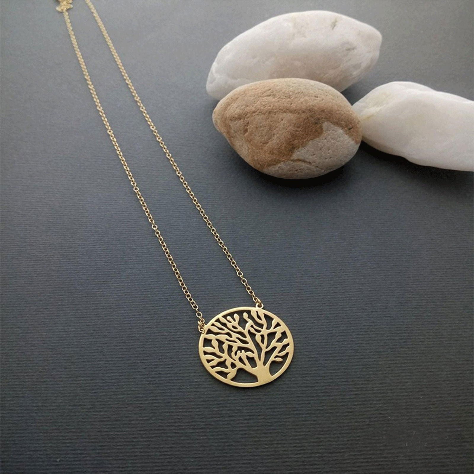 14K Yellow gold Tree of Life Necklace - InfinityJools
