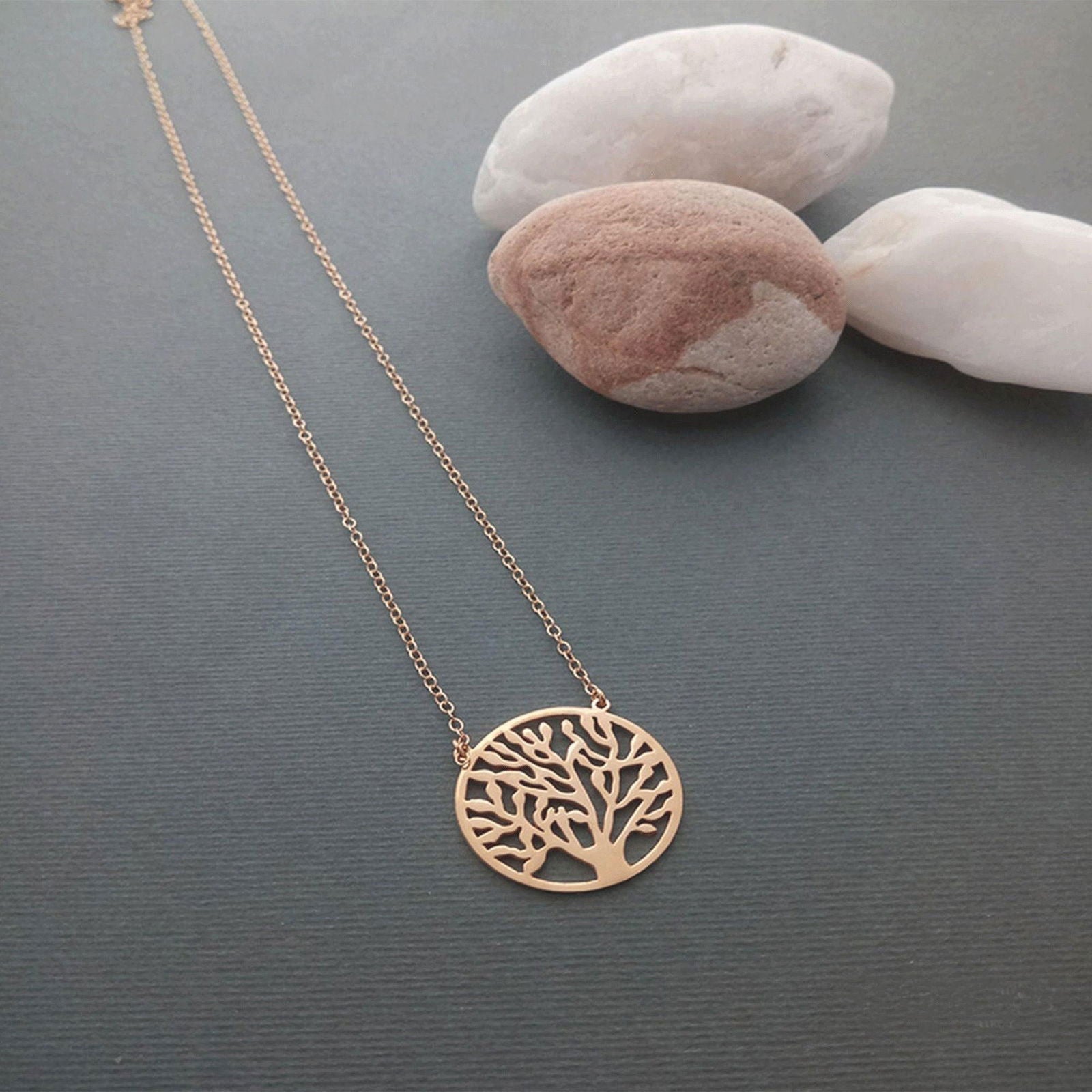 14K Yellow gold Tree of Life Necklace - InfinityJools