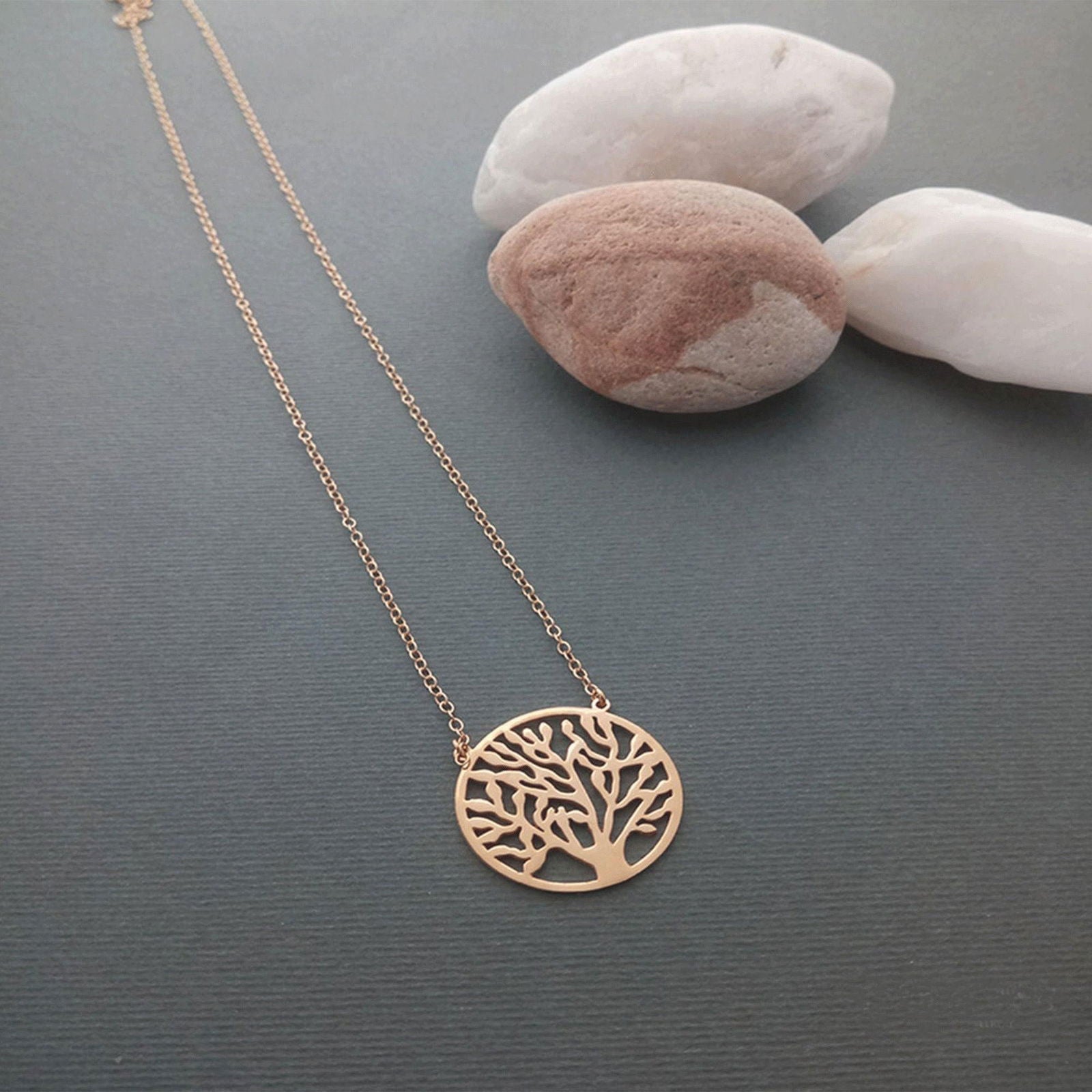 14 Yellow gold Tree of Life Necklace - InfinityJools