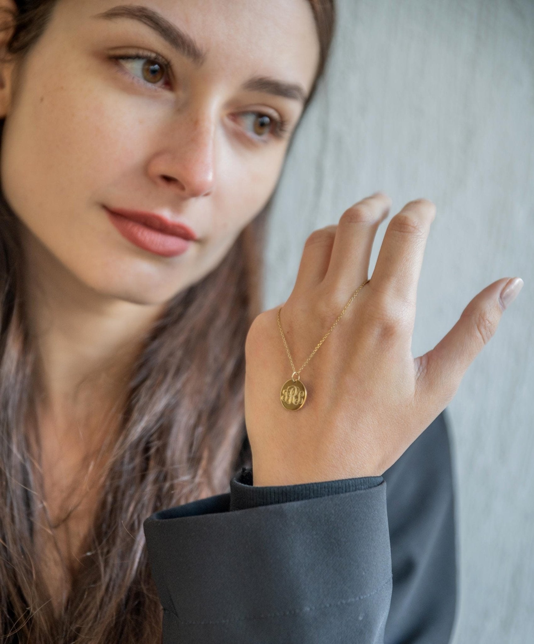 14k Disc Necklace Personalized kids name Necklace - InfinityJools