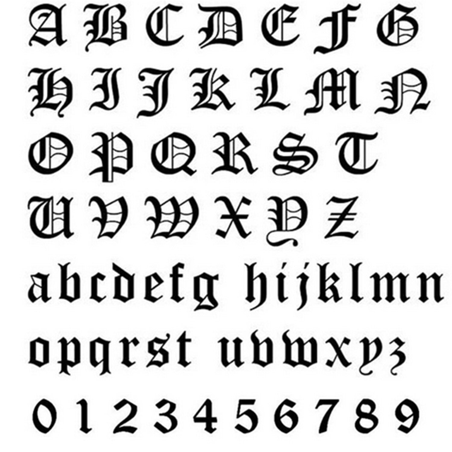 14k Gold Initial Necklace, Old English Initial Necklace - InfinityJools