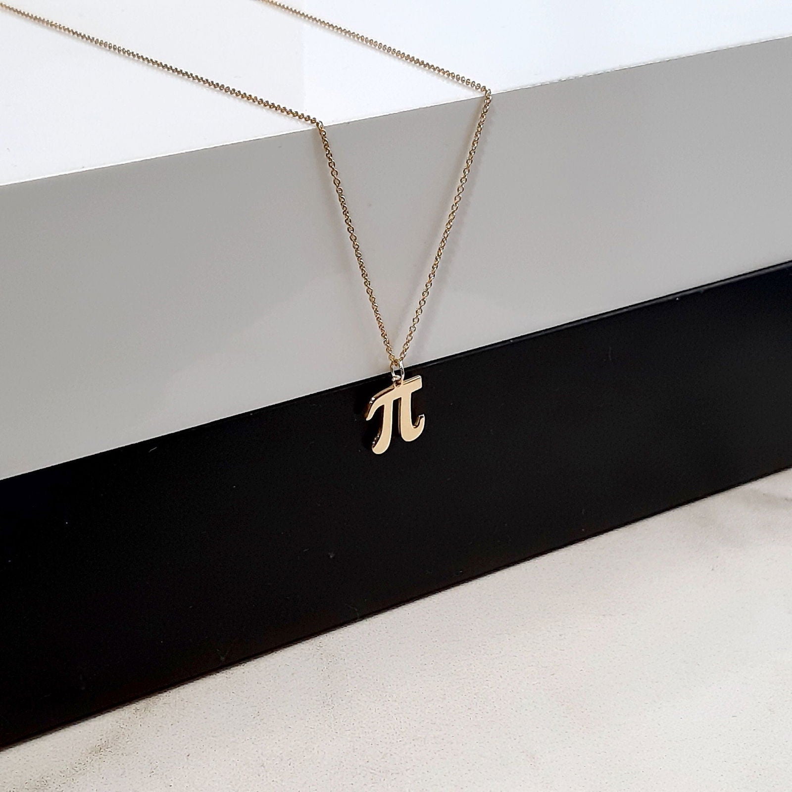 14k gold Pi necklace, math pendant - InfinityJools