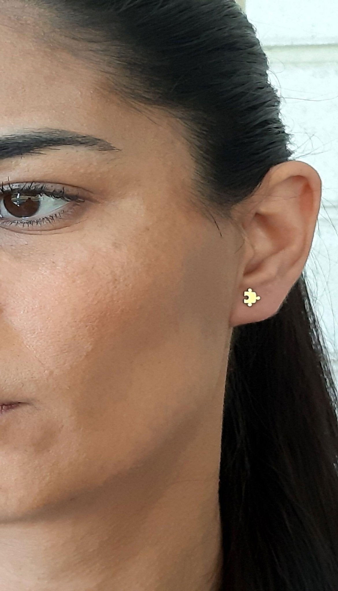 14K gold puzzle Stud earrings - InfinityJools