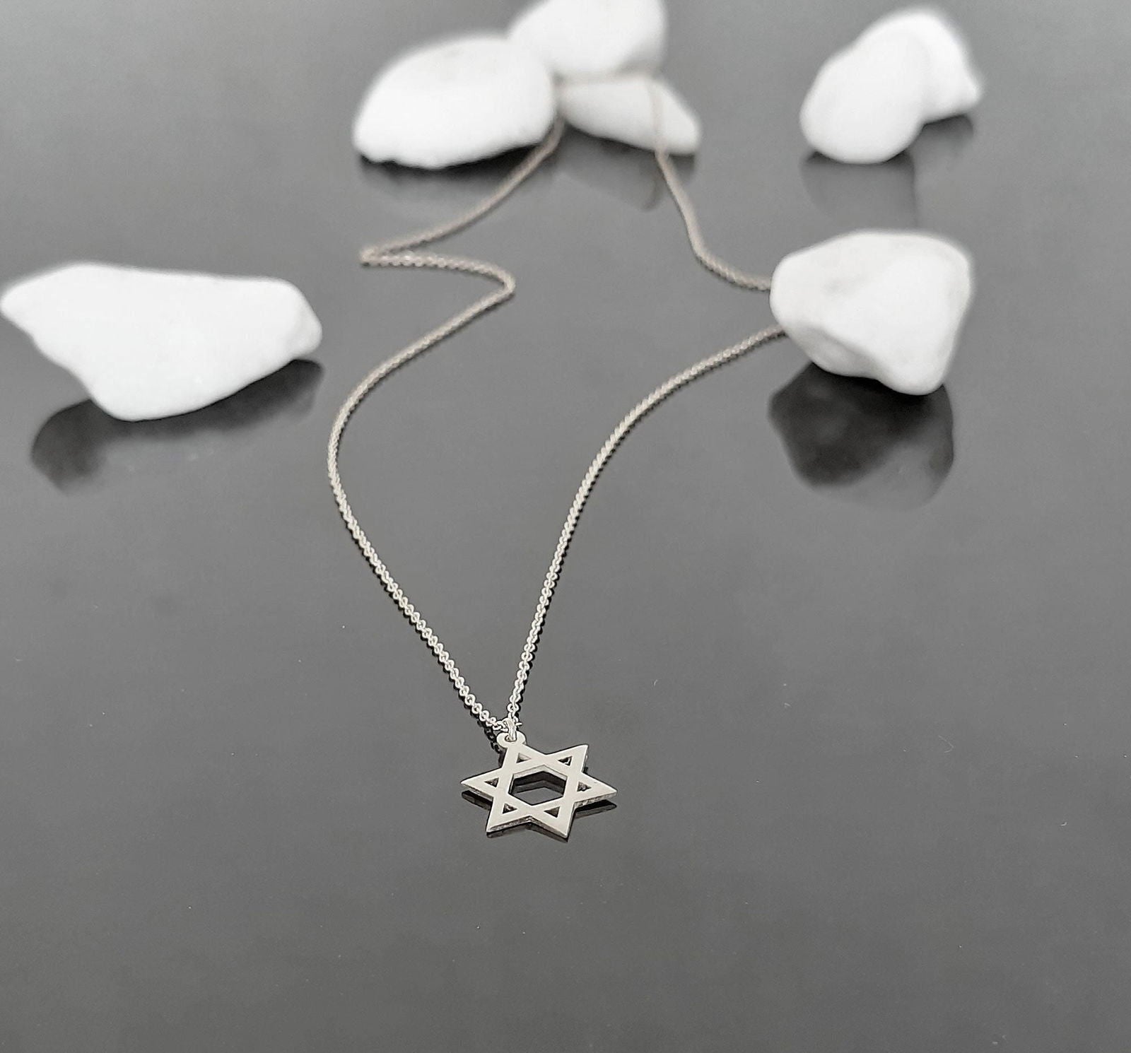 14k solid gold David star necklace - InfinityJools