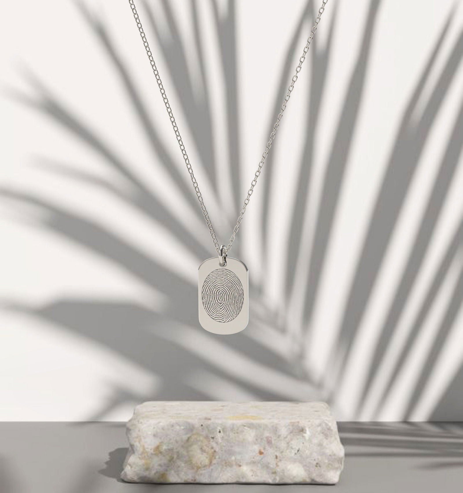 14k Solid Gold Finger Print Pendant, Actual Fingerprint Necklace - InfinityJools