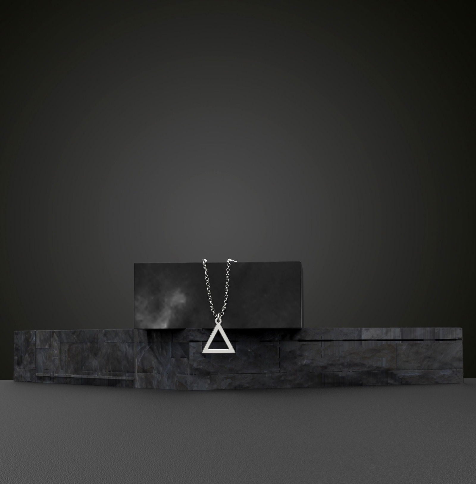 14k solid gold Floating Triangle Necklace - InfinityJools