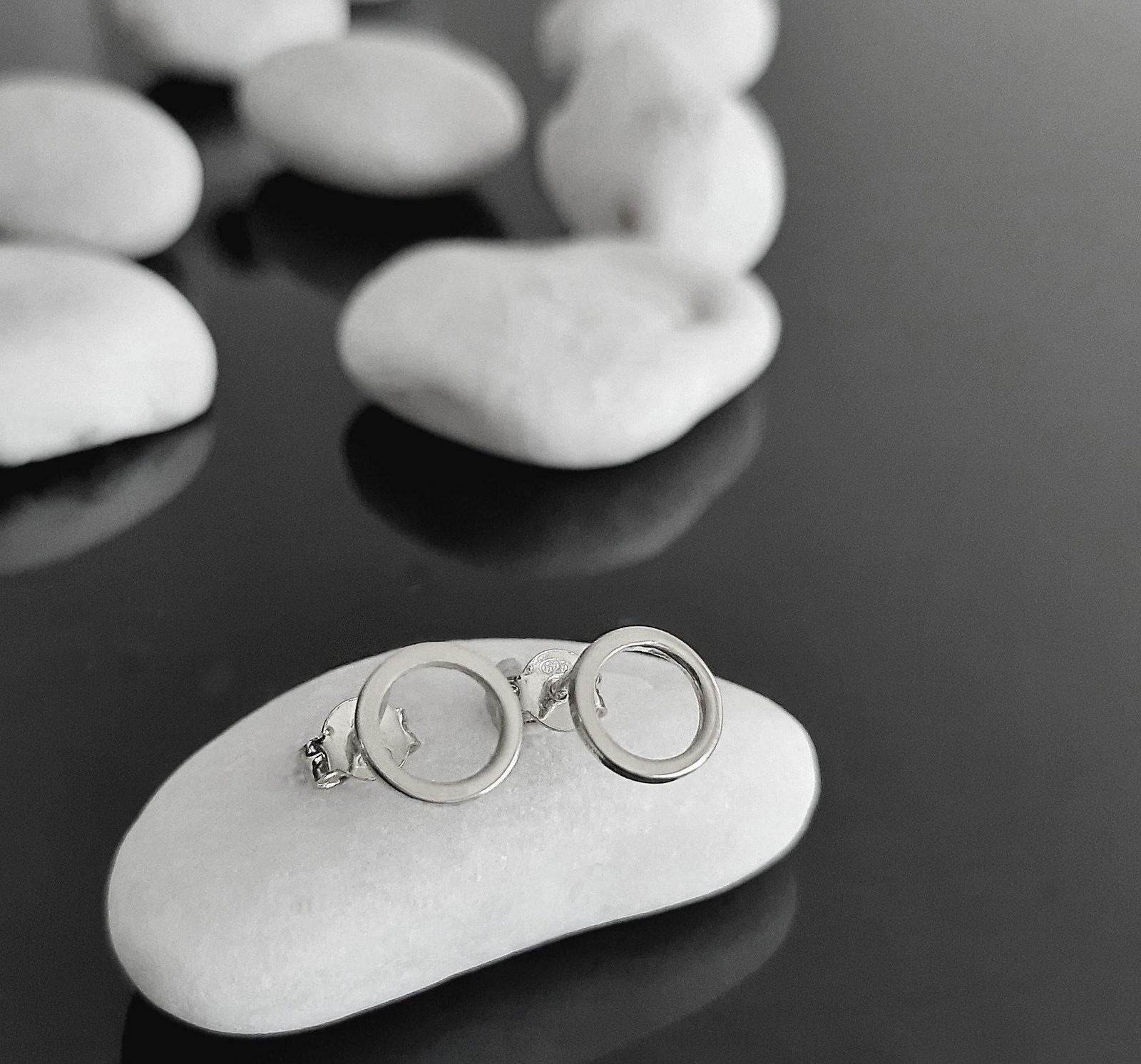 14k Solid Gold Karma Stud Earrings - InfinityJools