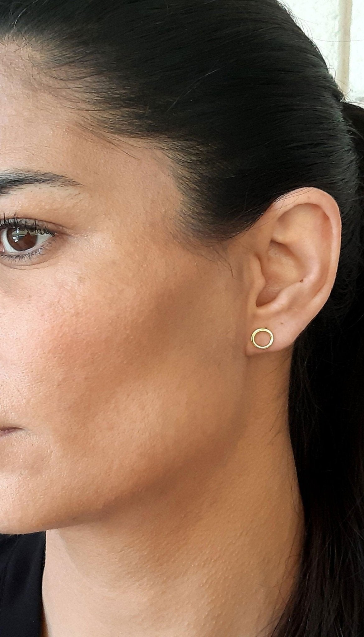 14k Solid Gold Karma Stud Earrings - InfinityJools