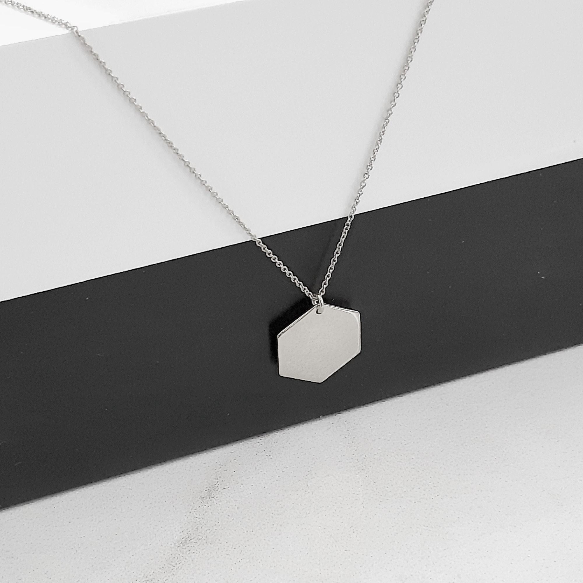 14k solid gold Personalized hexagon Necklace - InfinityJools