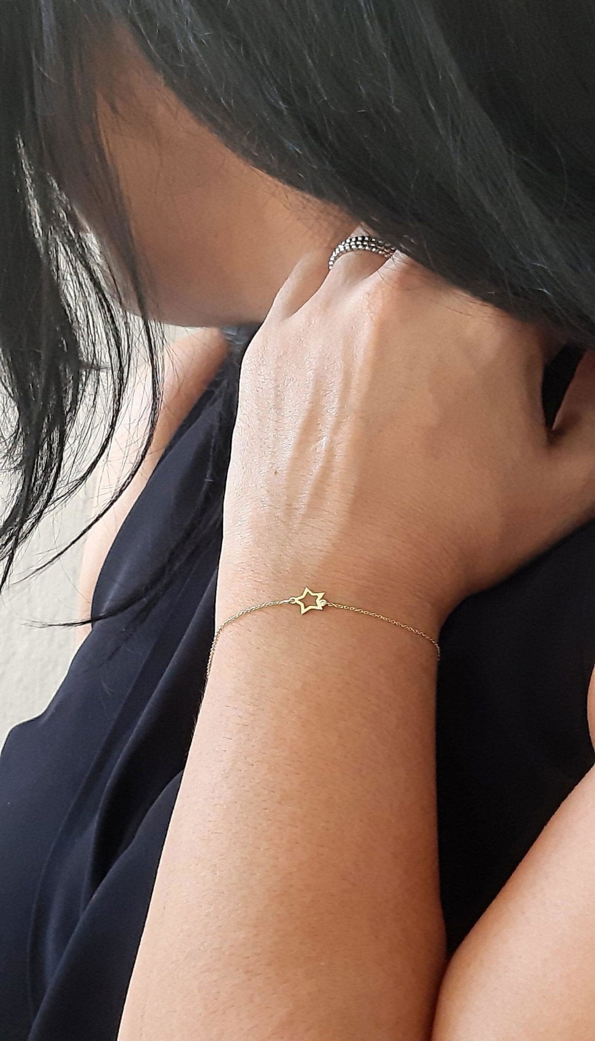14K Solid Gold Star Charm Bracelet - InfinityJools