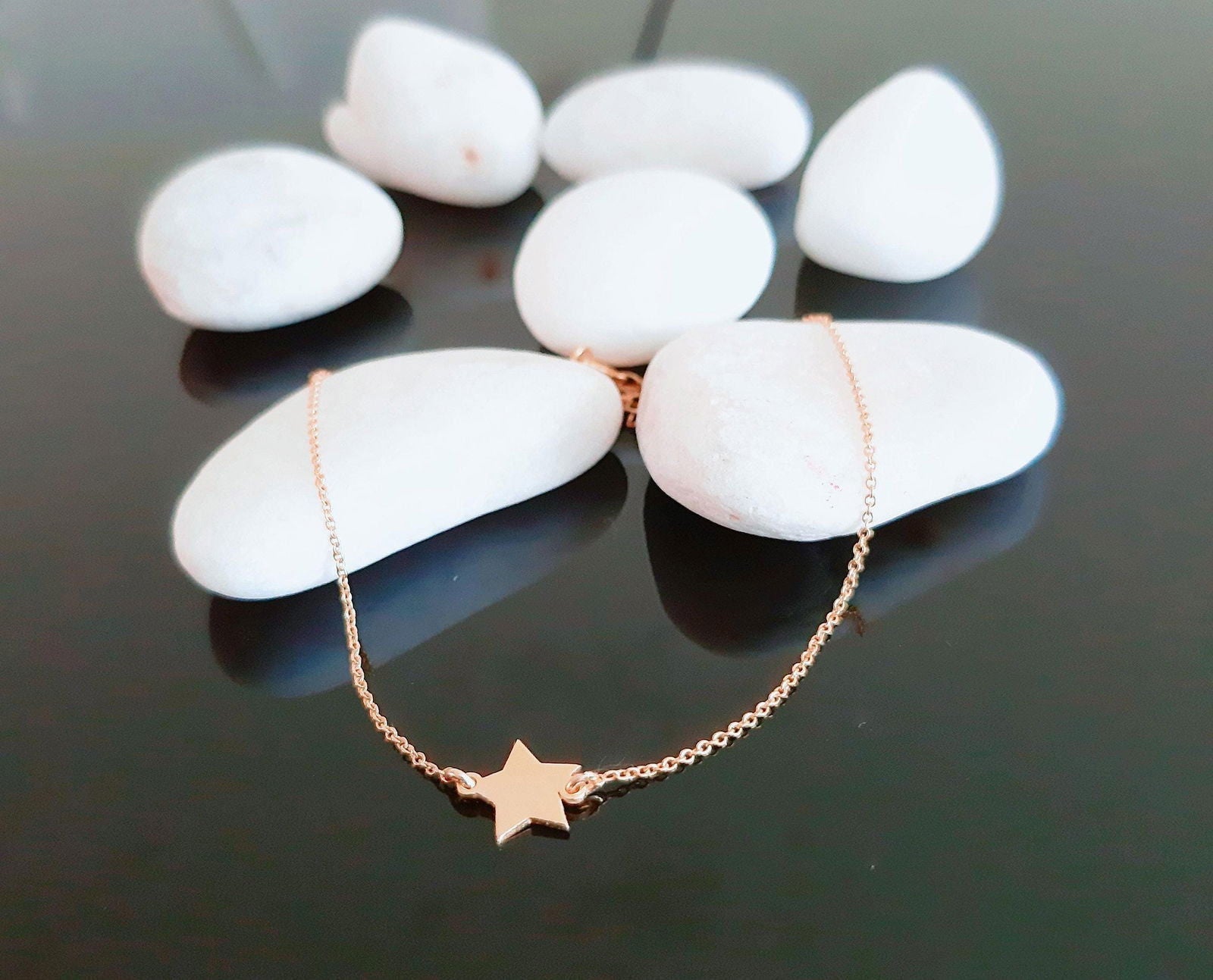 14K Solid Gold Star Charm Bracelet - InfinityJools