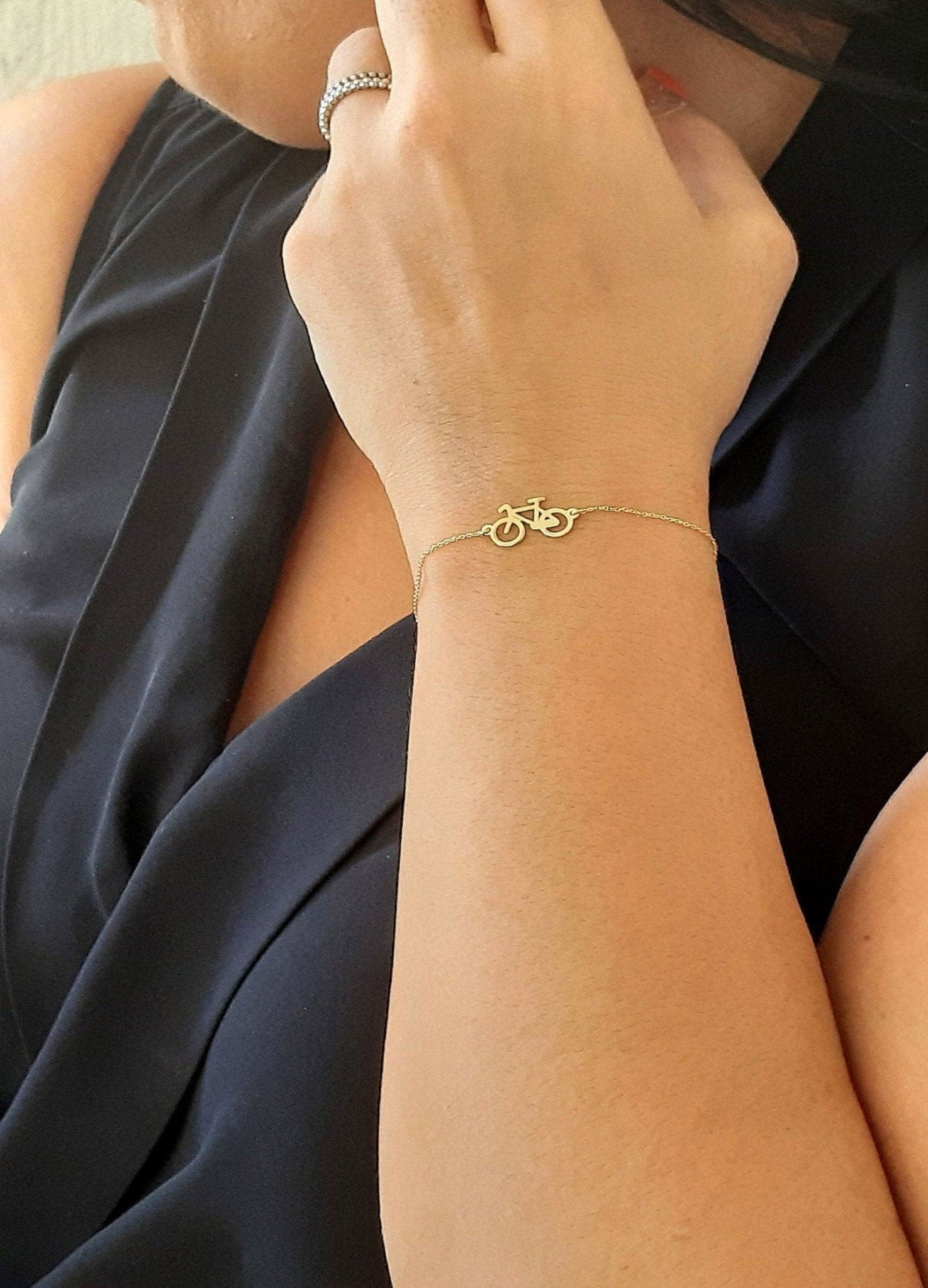 14k Yellow gold Bicycle Bracelet - InfinityJools