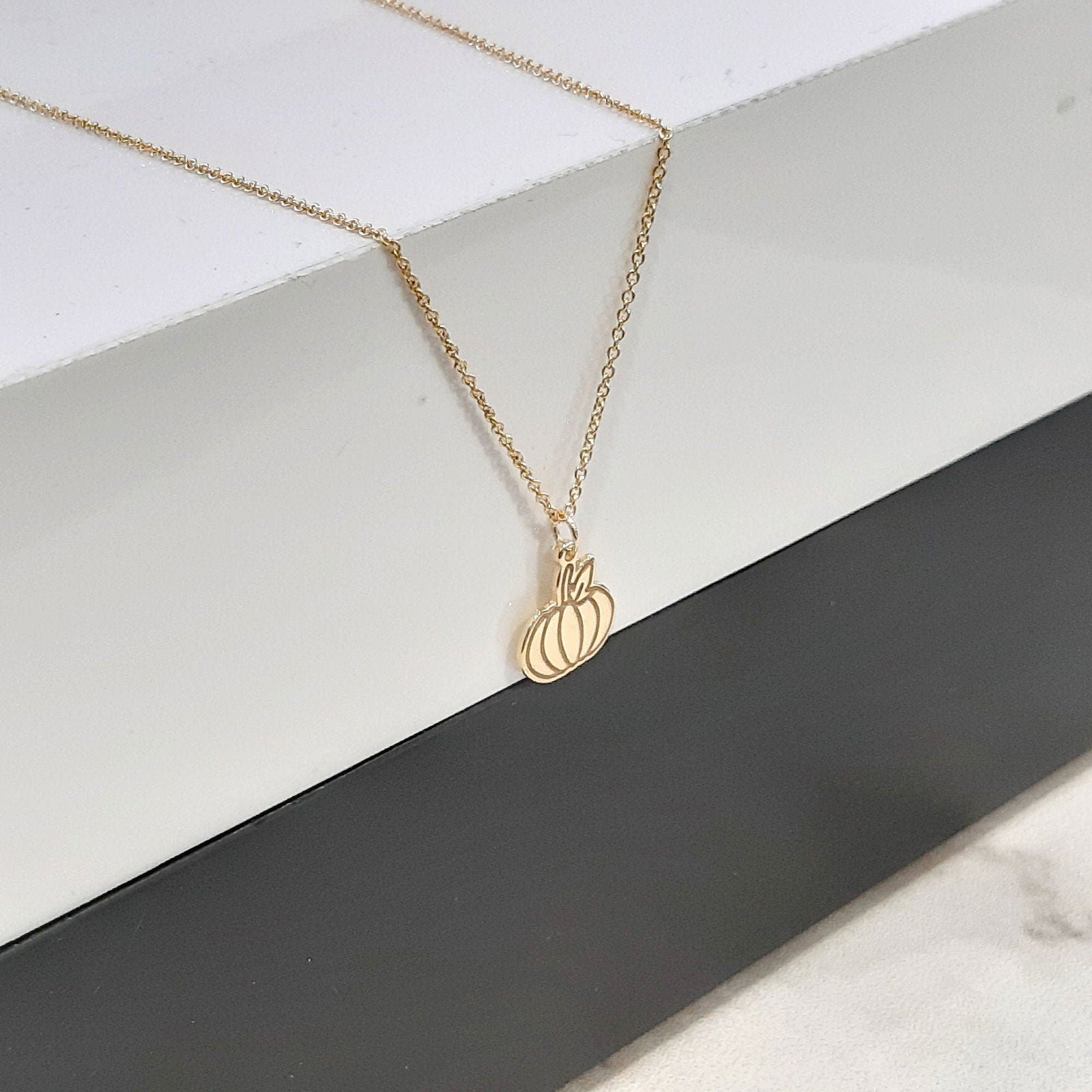 14k Gold Pumpkin Necklace - InfinityJools