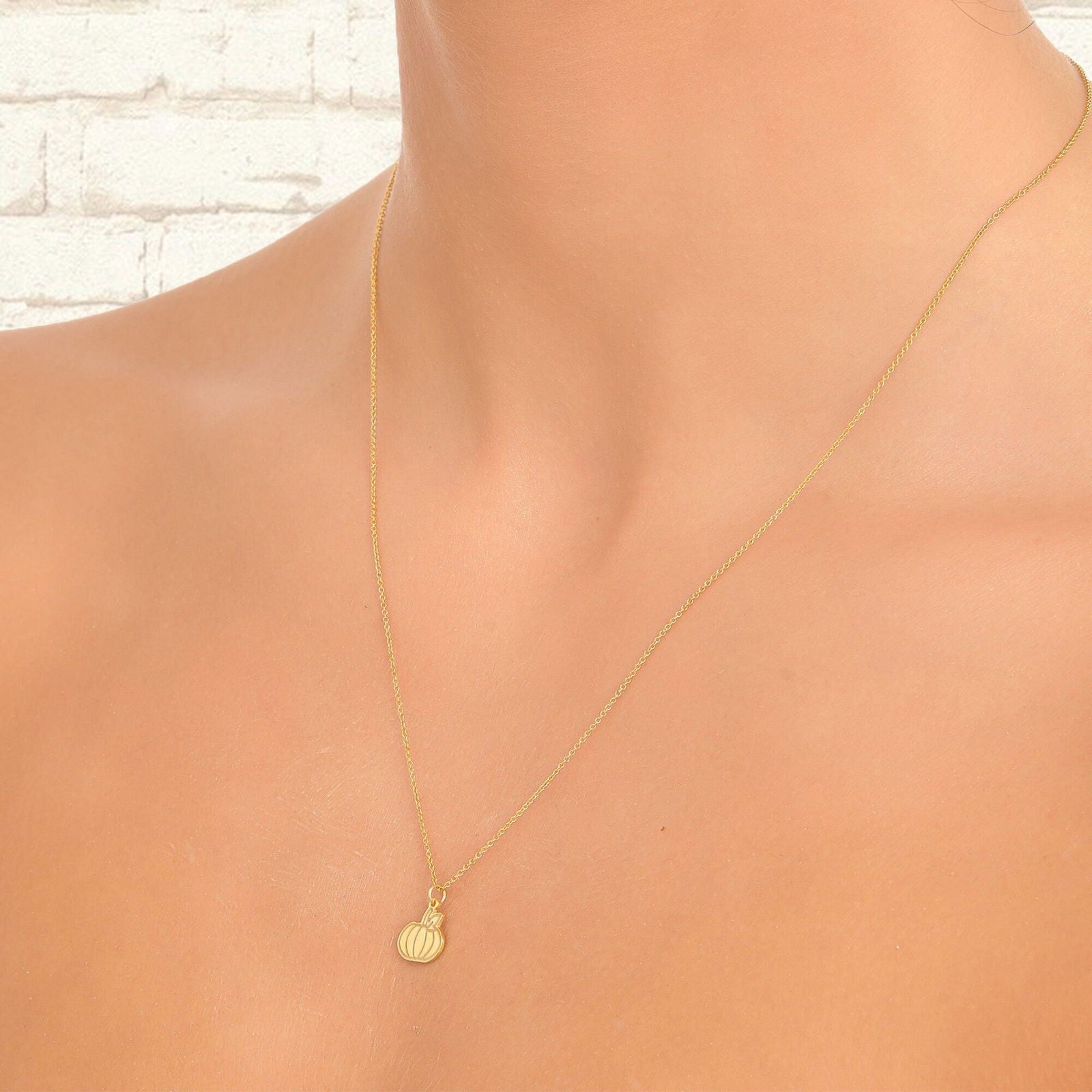 14k Gold Pumpkin Necklace - InfinityJools