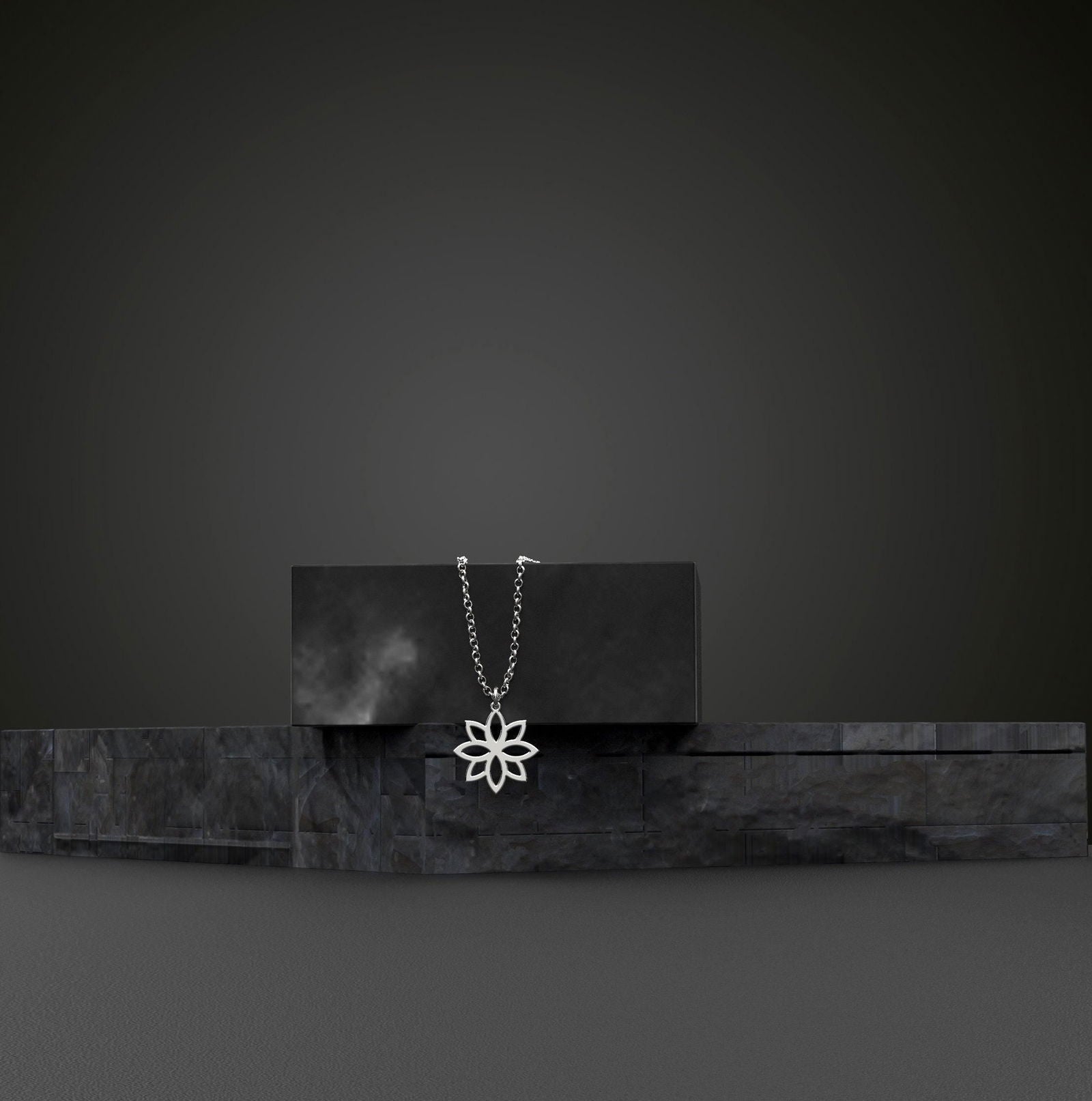 14k Solid, Gold Lotus Flower Necklace - InfinityJools