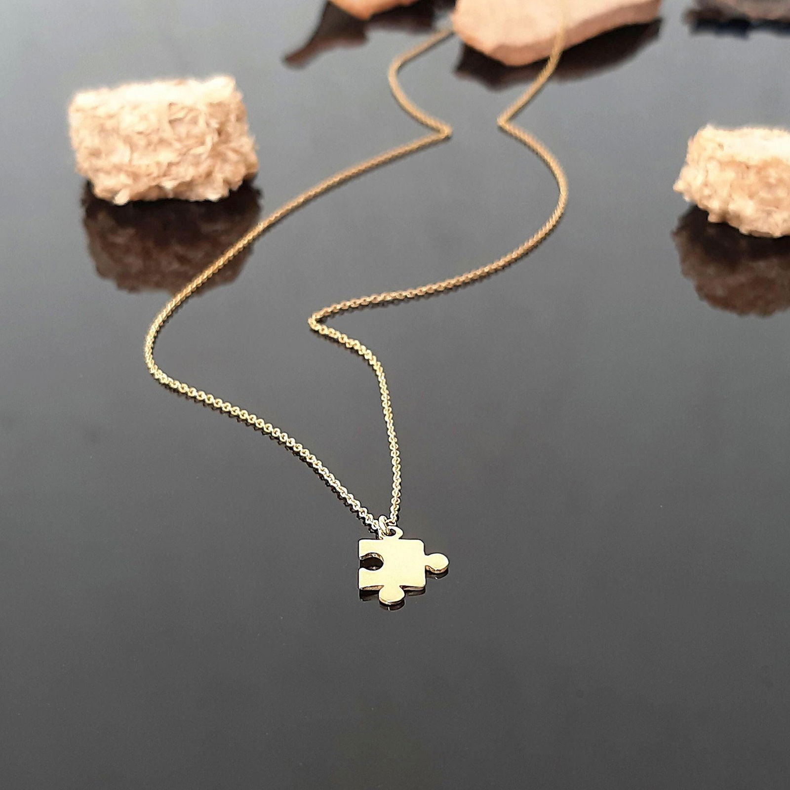 14k White Gold Puzzle necklace - InfinityJools