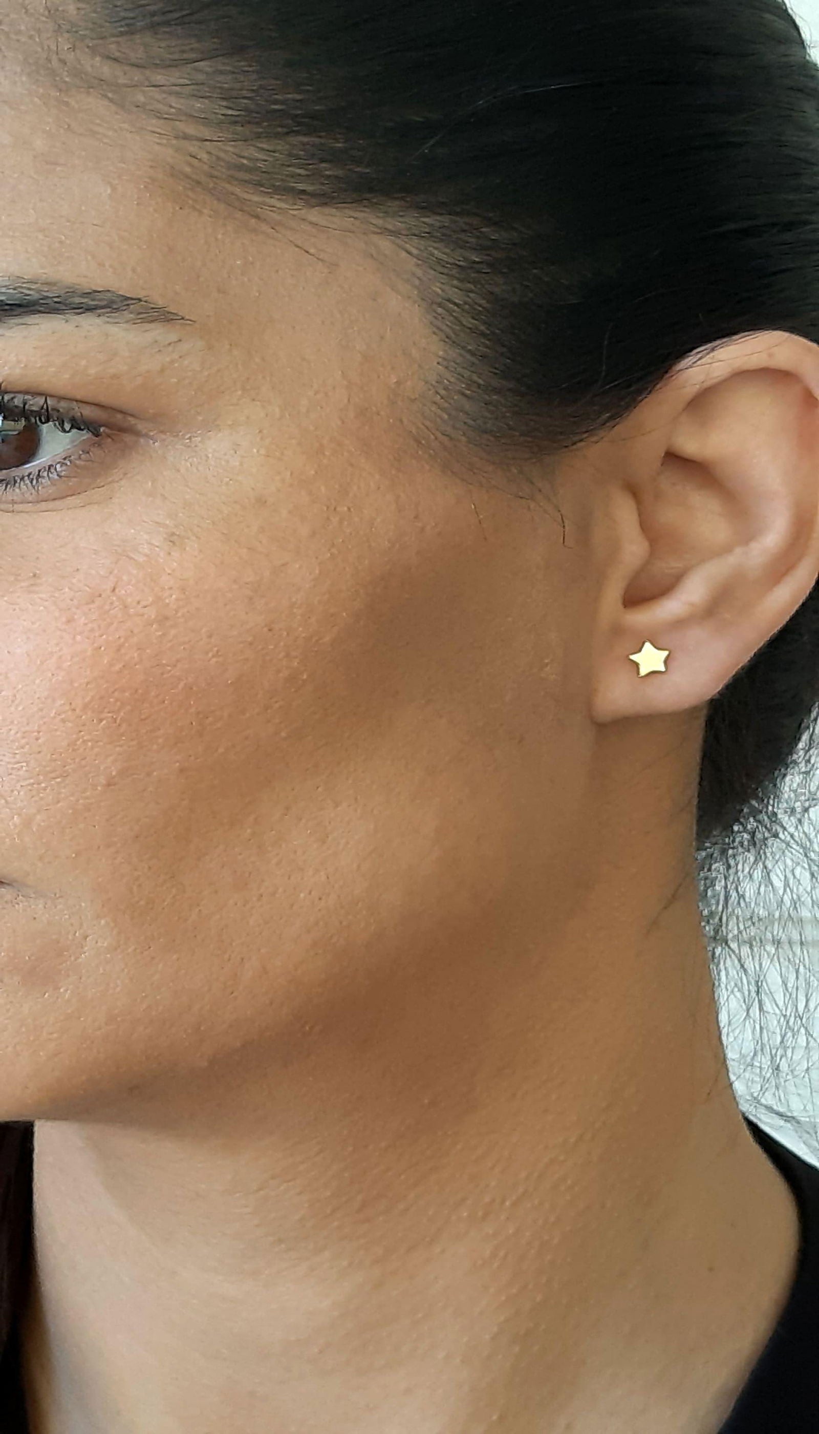 14k Yellow Gold Star Stud Earrings - InfinityJools