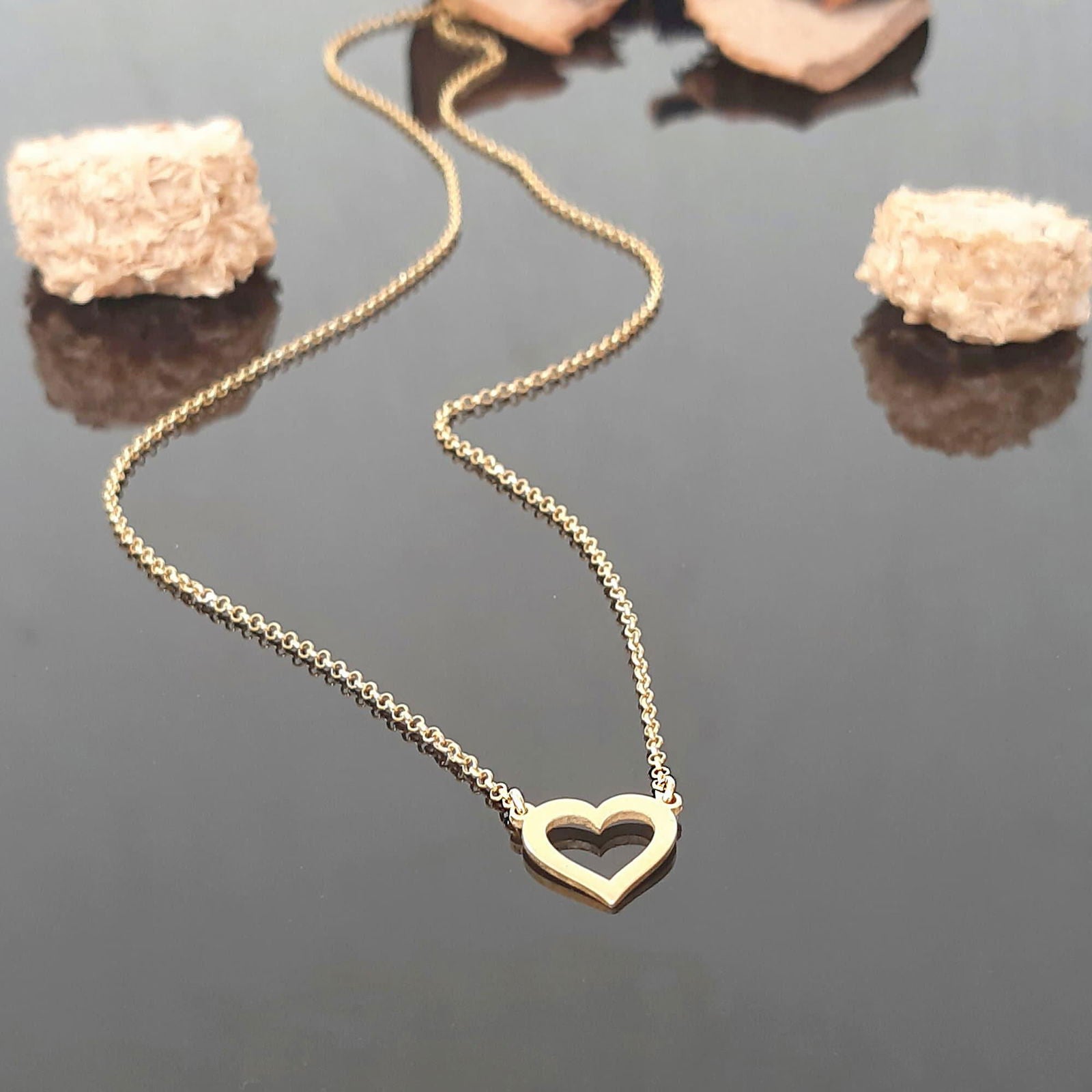 14k gold heart necklace - InfinityJools