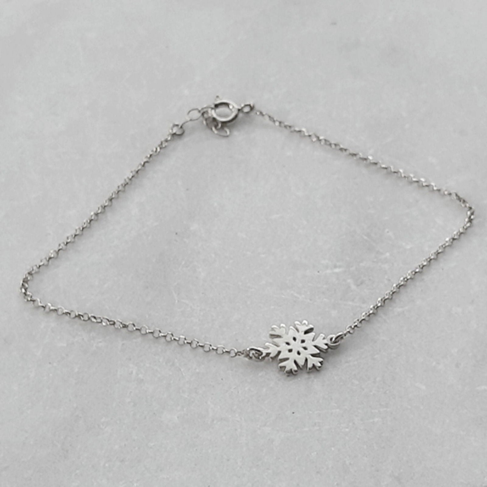 14k solid Gold Snowflake Bracelet - InfinityJools