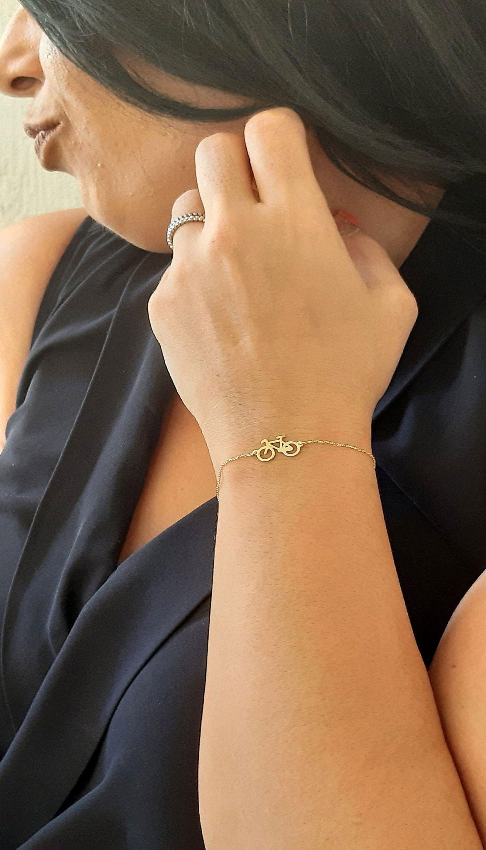 14k solid gold Bicycle Bracelet - InfinityJools