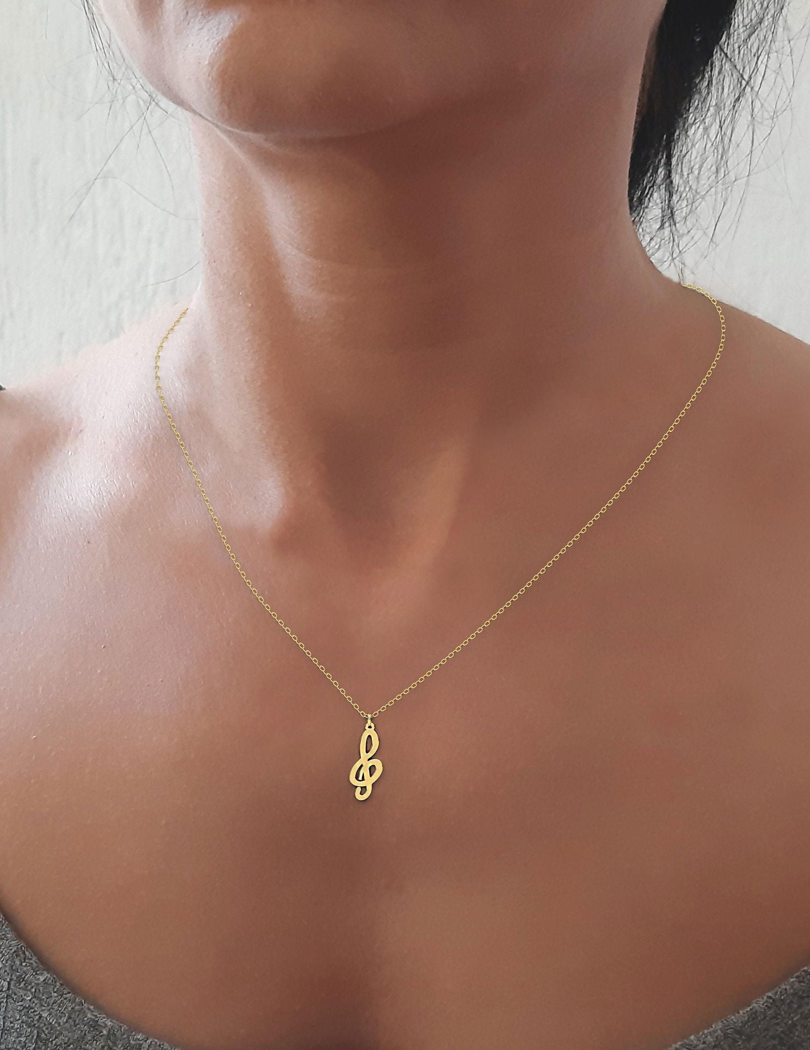 14k solid gold Music Pendant - InfinityJools