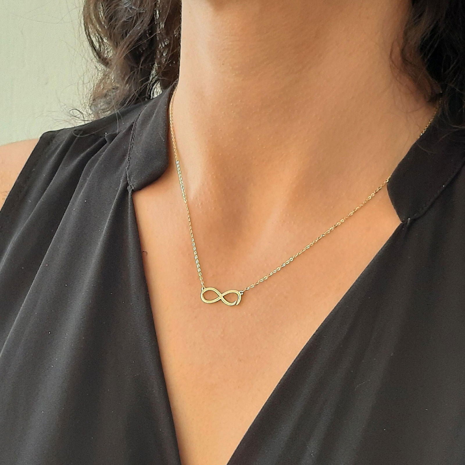 14k solid gold infinity necklace - InfinityJools