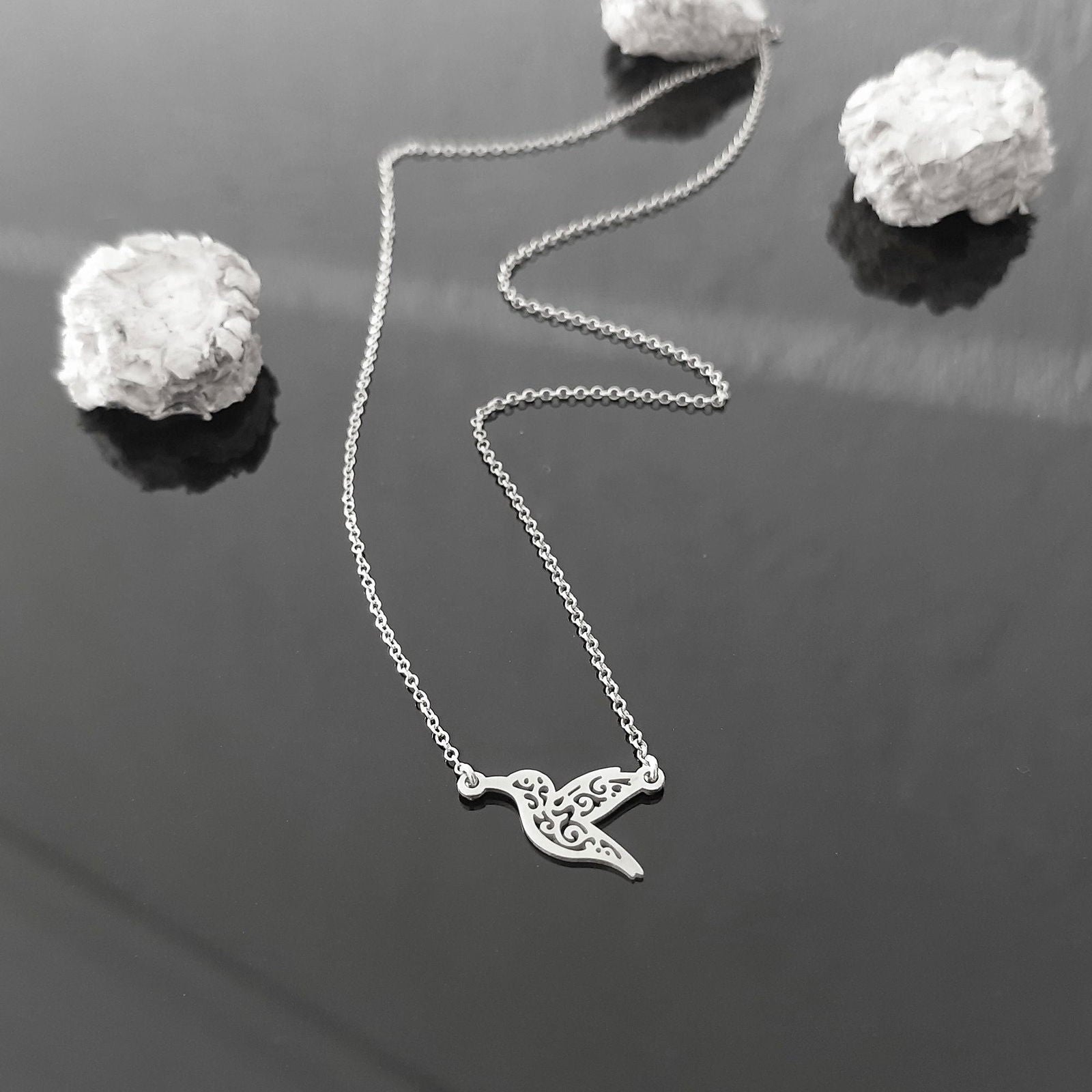 14k yellow gold Hummingbird Necklace - InfinityJools