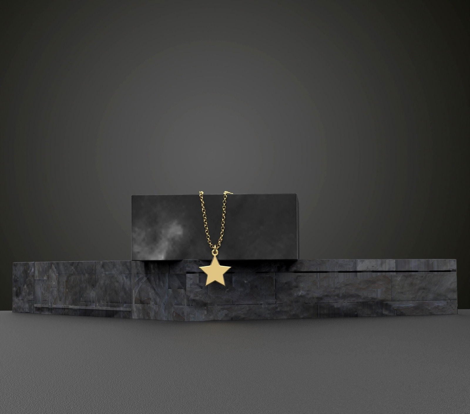 4k Solid Gold Tiny Gold Star Necklace - InfinityJools