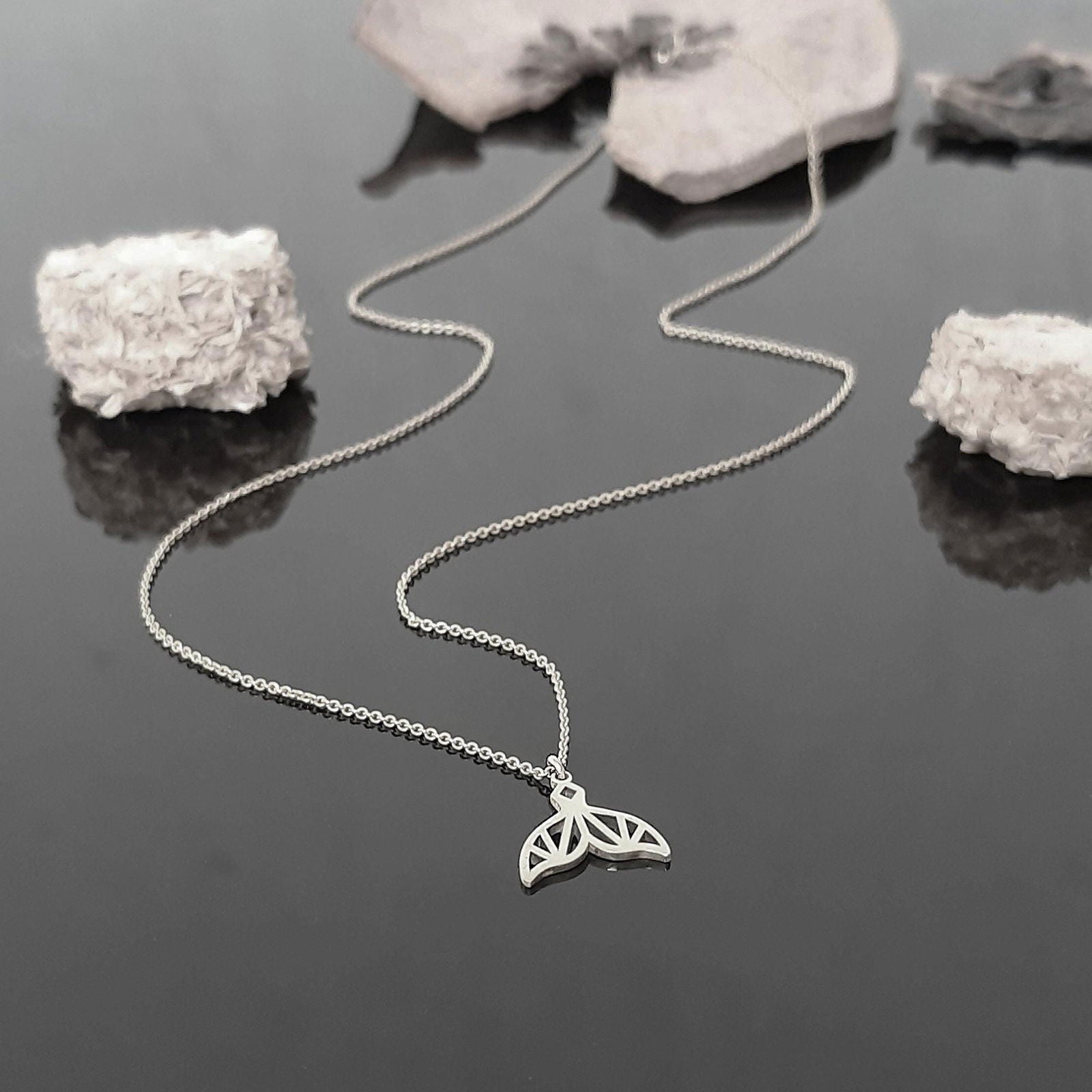 9kt & 14kt Gold Mermaid Tail Charm Necklace - InfinityJools