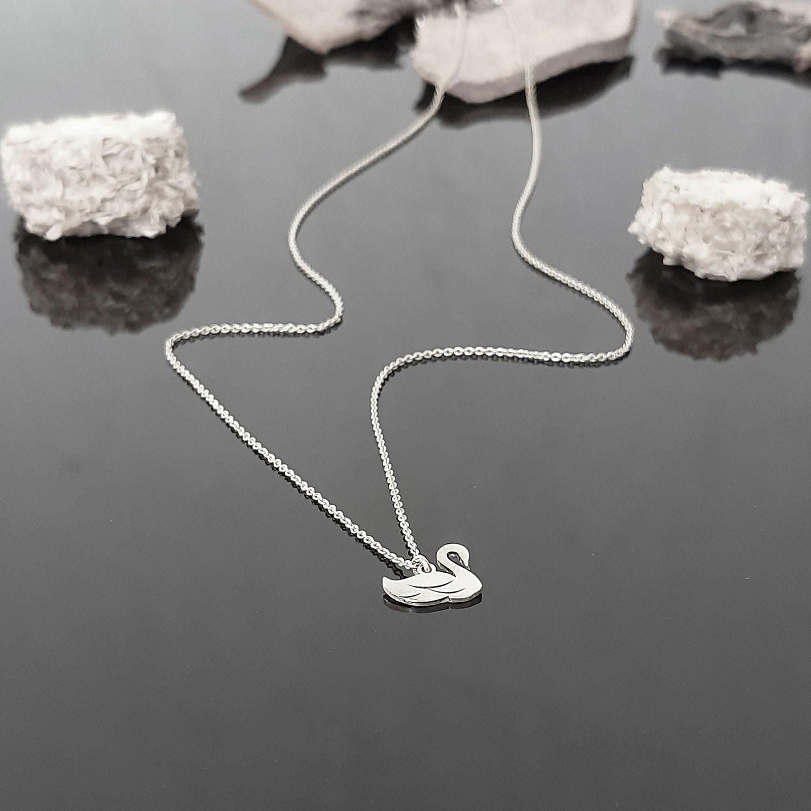 9kt & 14kt Gold Swan Necklace - InfinityJools