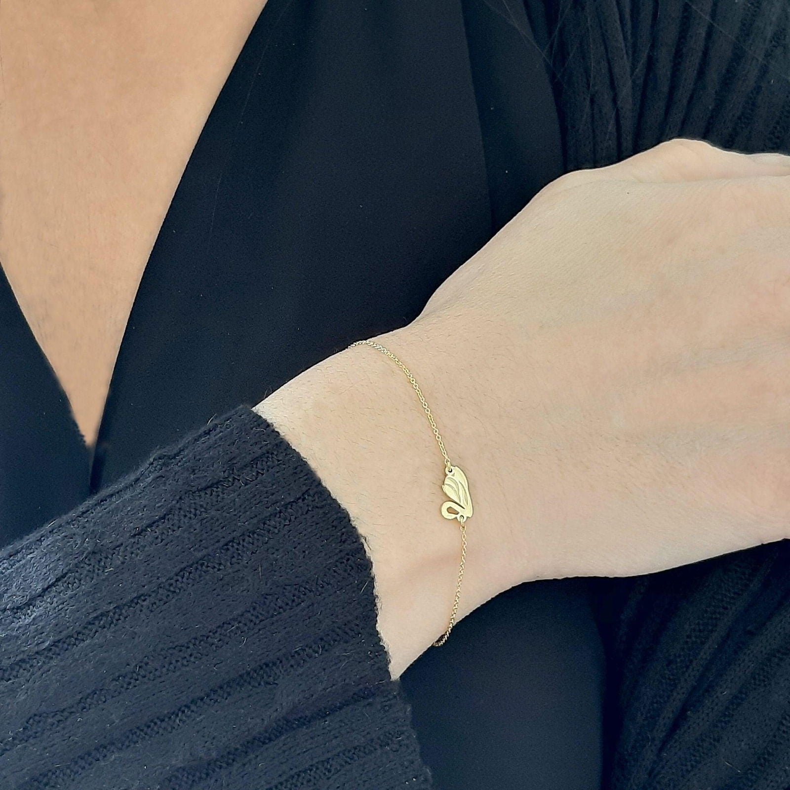 9kt & 14kt Gold Swan bracelet - InfinityJools