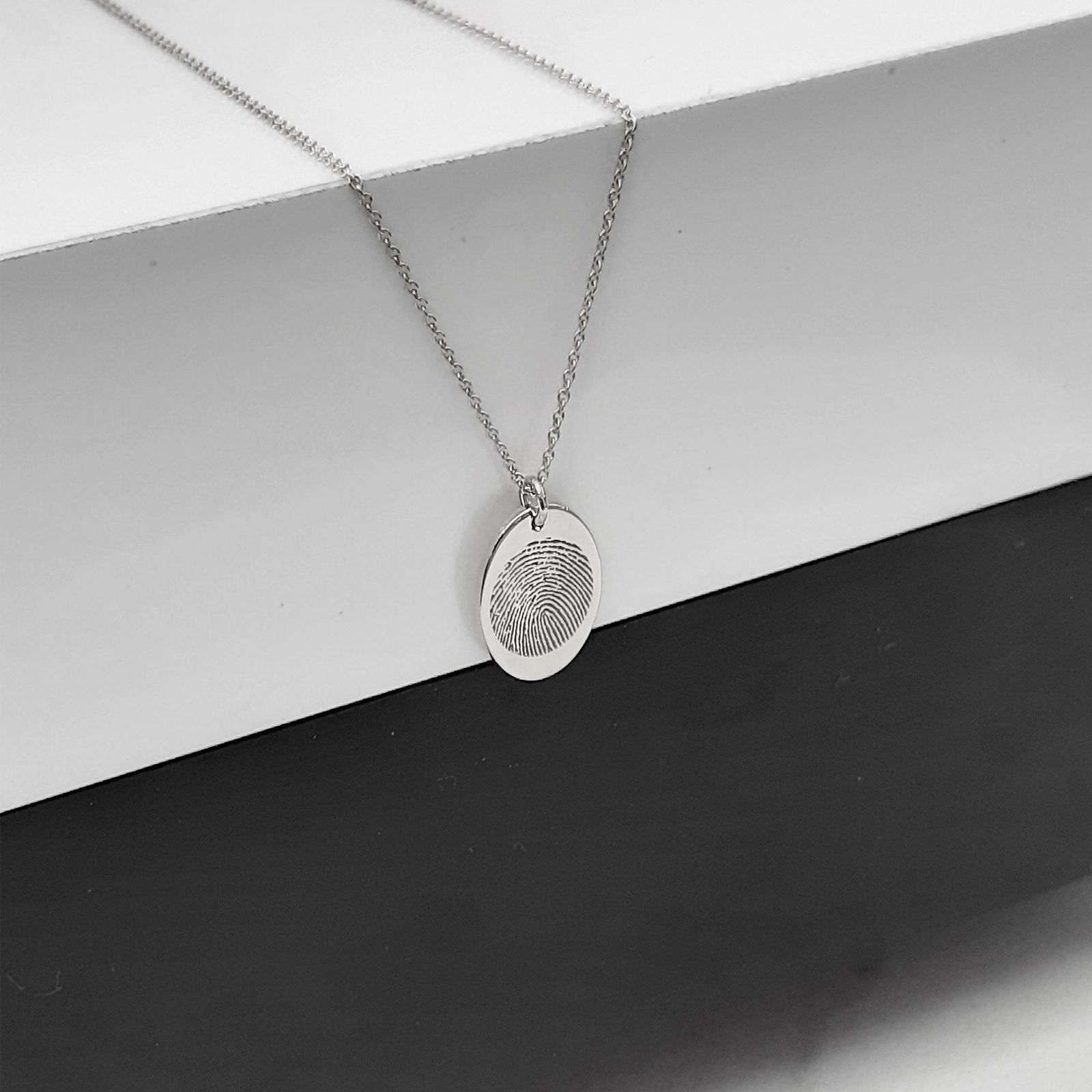 Actual Fingerprint Necklace Necklace for Women 14k Gold Memorial Fingerprint Jewelry - InfinityJools