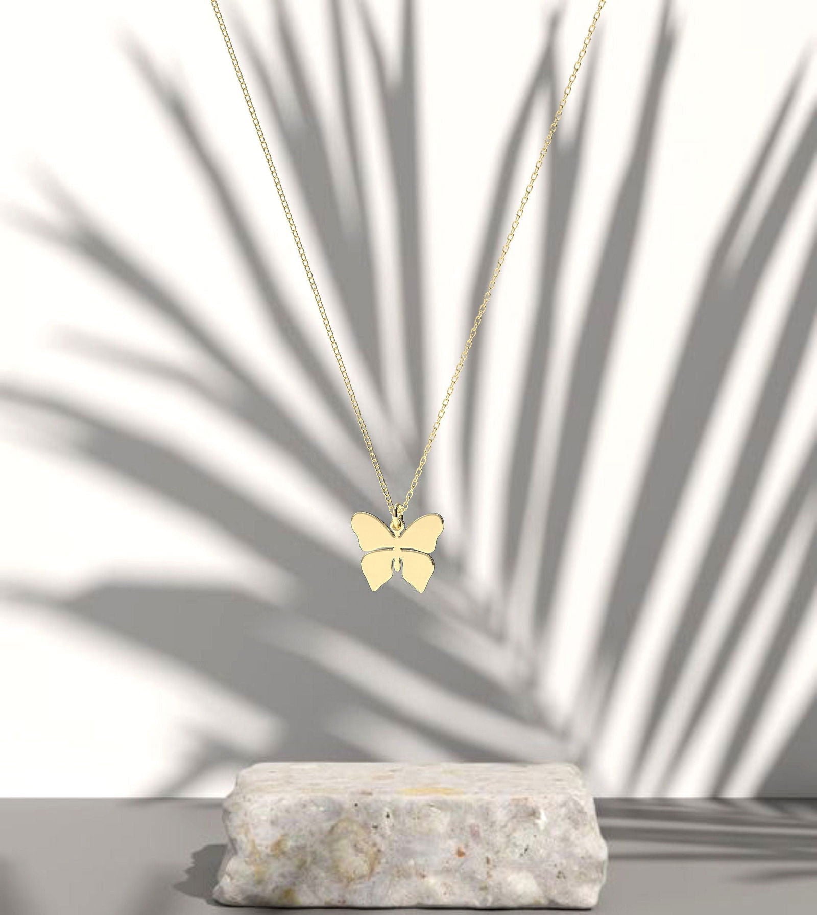 Real 14k Solid Gold Butterfly Necklace - InfinityJools