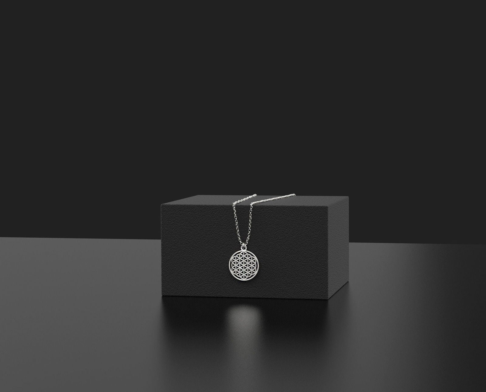 Solid 14k Yellow gold Flower of Life pendant - InfinityJools
