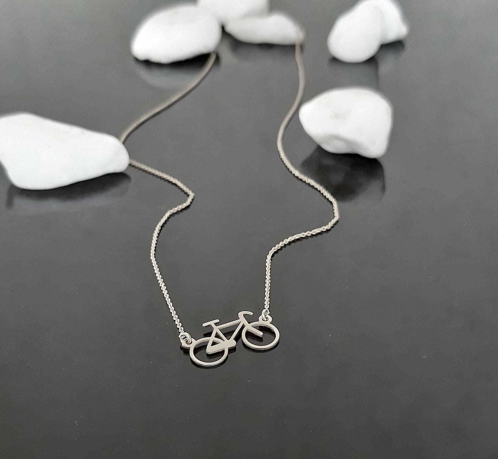 Solid Gold Bicycle necklace - InfinityJools