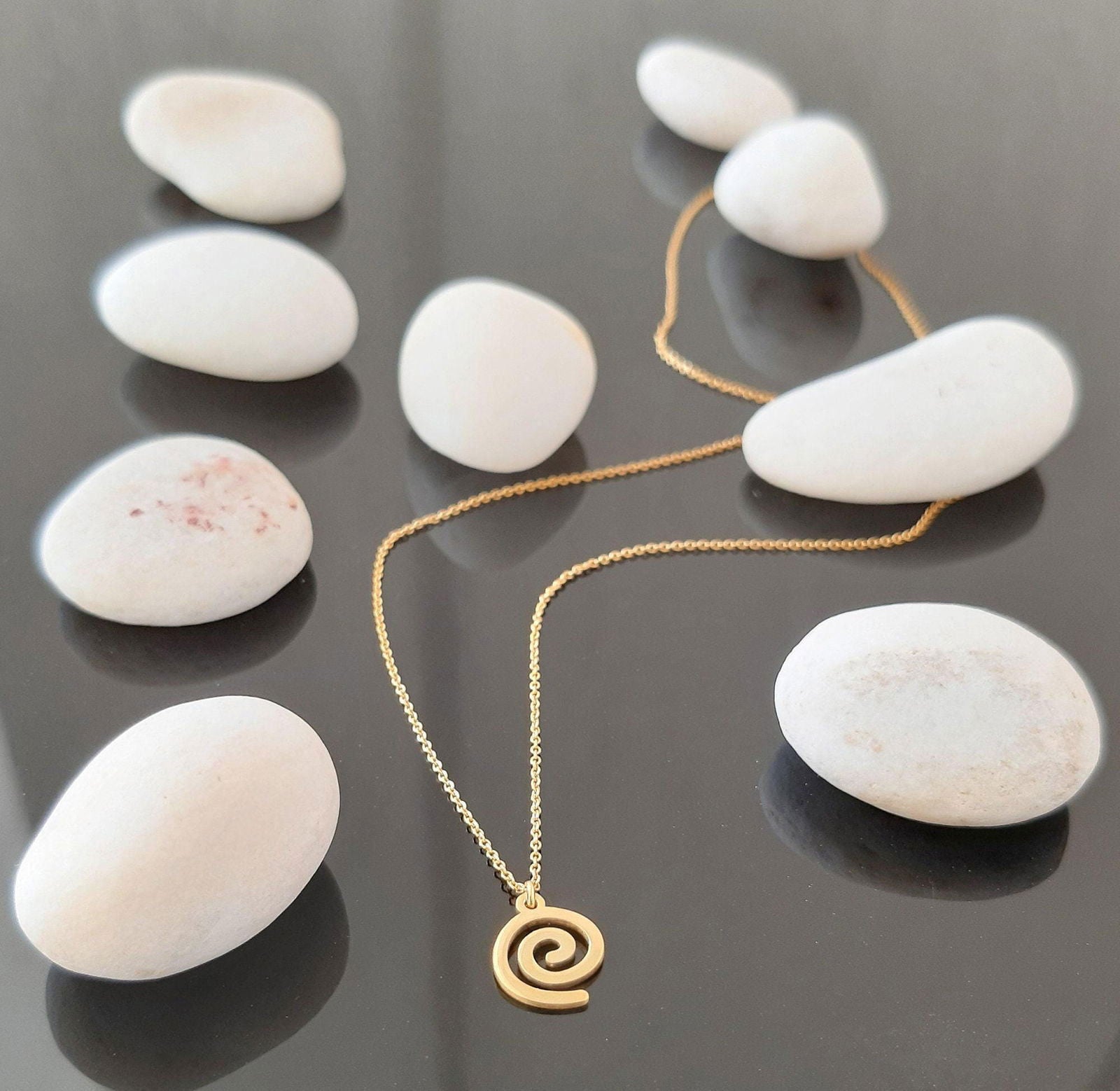 Spiral 14K Gold Pendant Necklace - InfinityJools