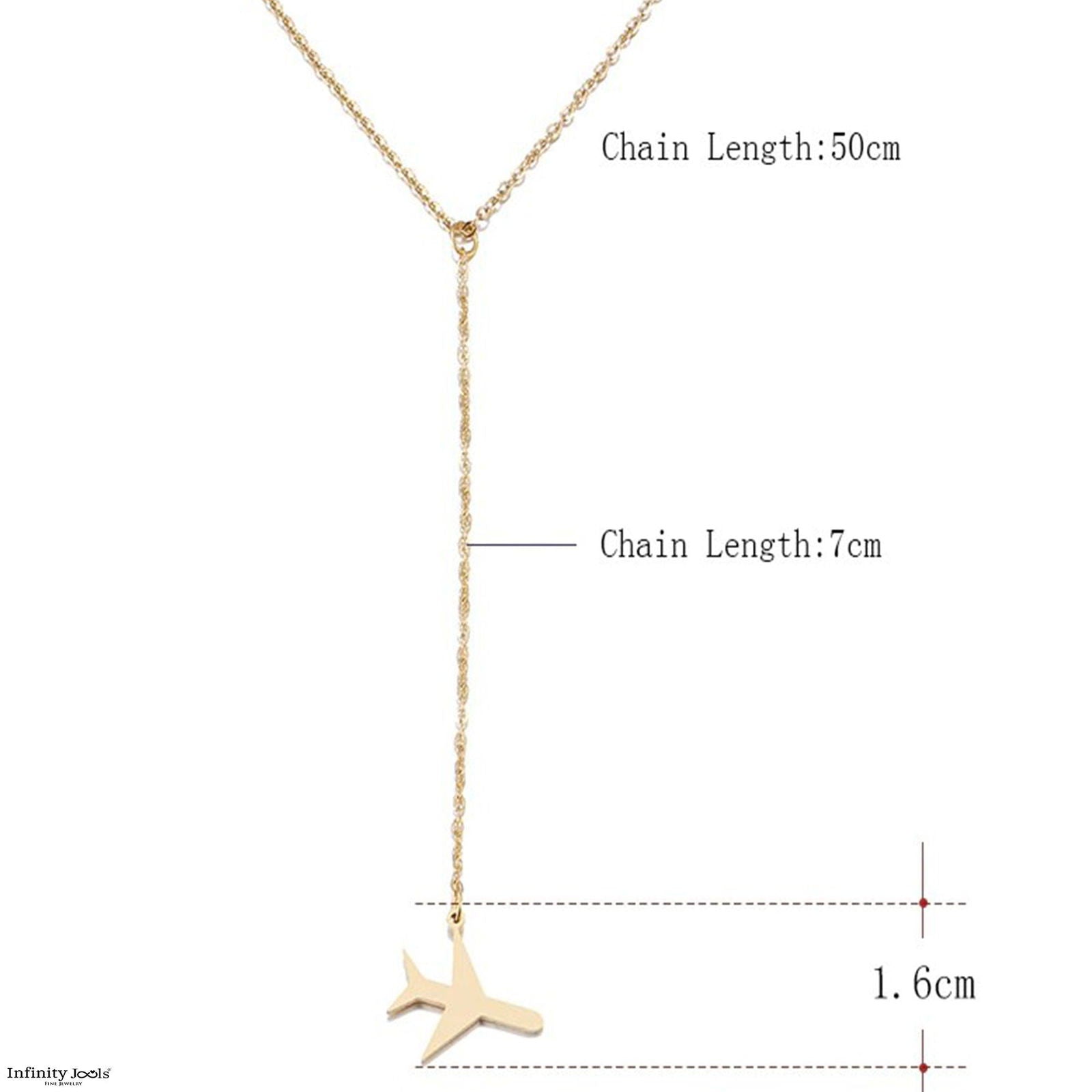 Unique 14K Solid gold Airplane Necklace - InfinityJools