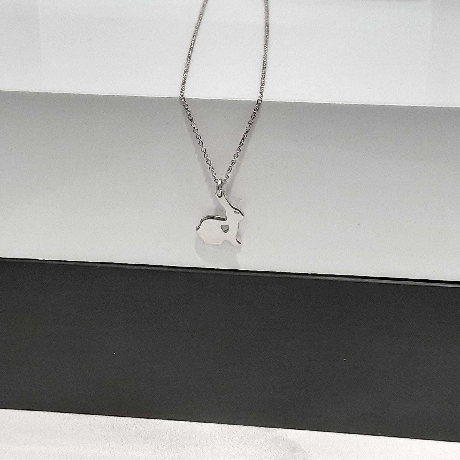 Cute Rabbit necklace, 14K Yellow Gold Rabbit pendant - InfinityJools