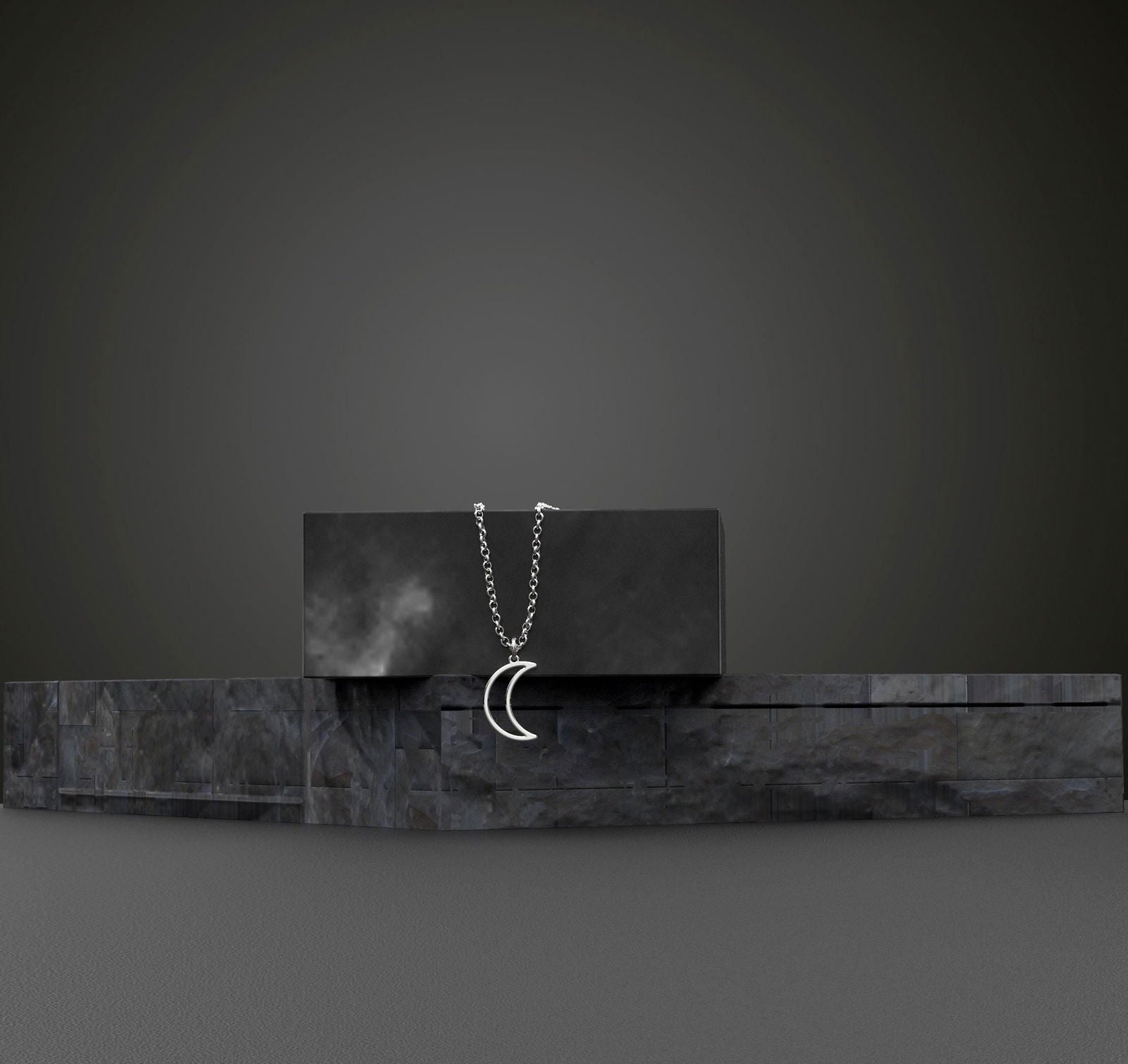 Dainty 14K Solid Gold Moon Necklace - InfinityJools