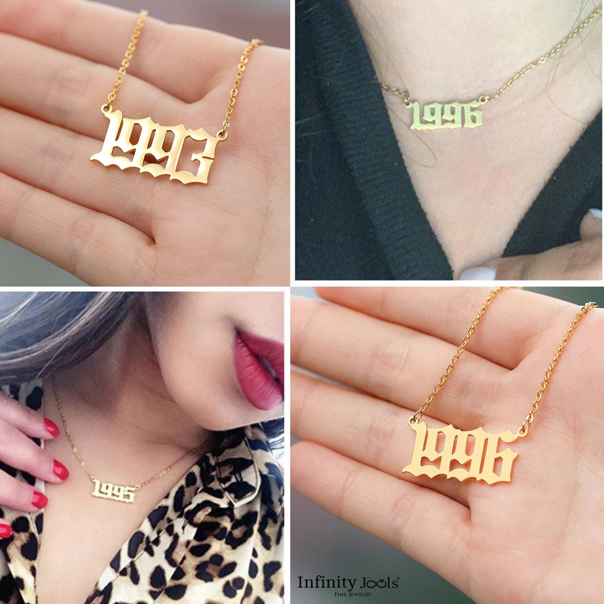Customize Old English Number Necklace