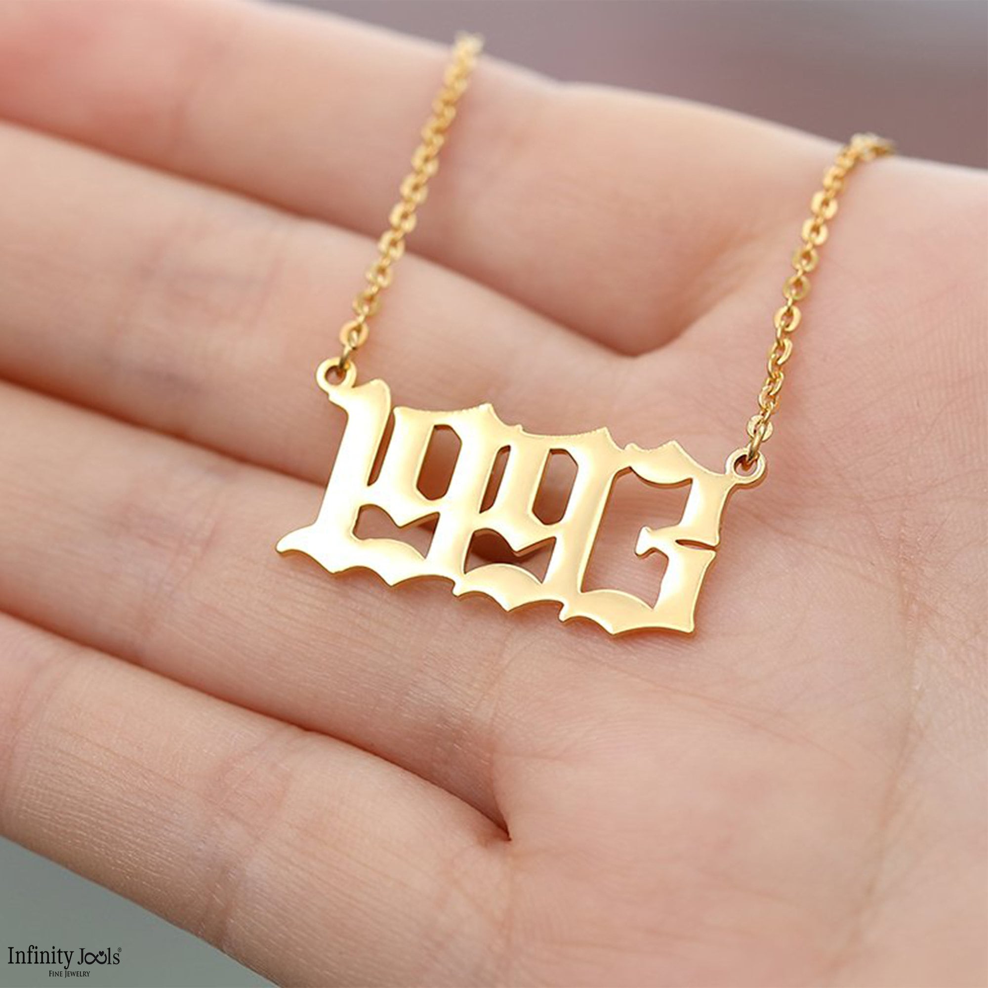Customize Old English Number Necklace