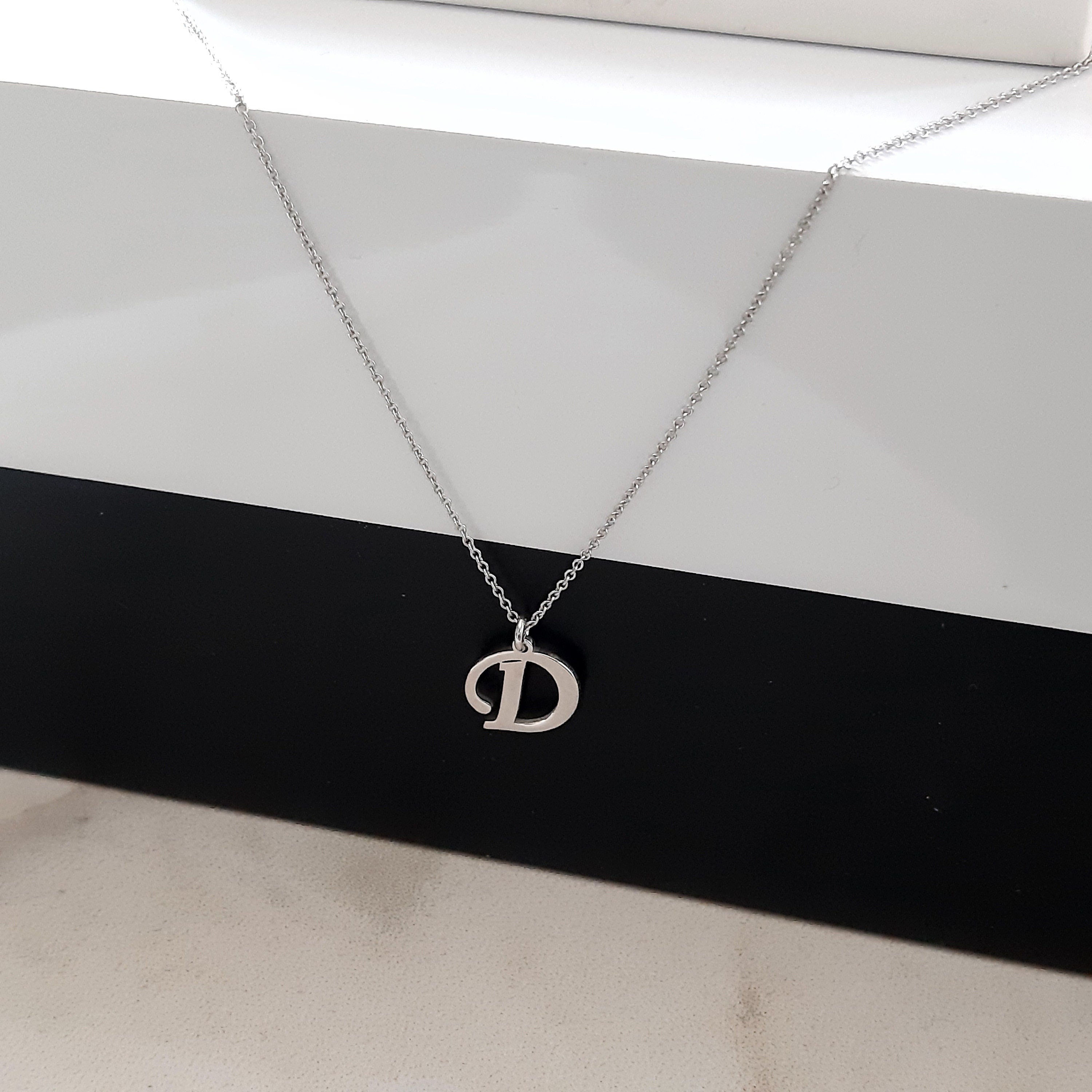 14k Real Gold Initial Necklace, 14k Gold Personalized Letter Necklace