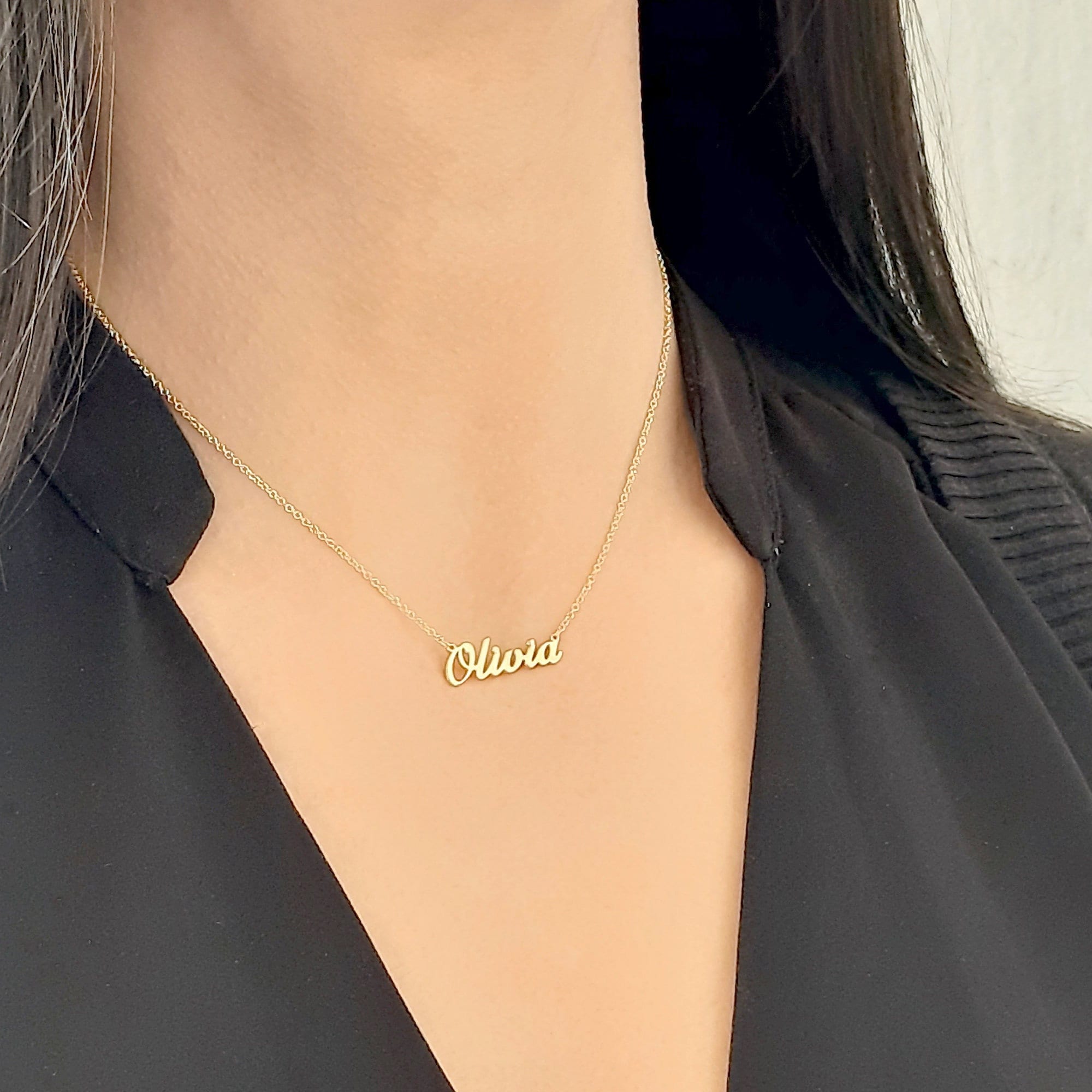 14K Solid Gold, Name Necklace