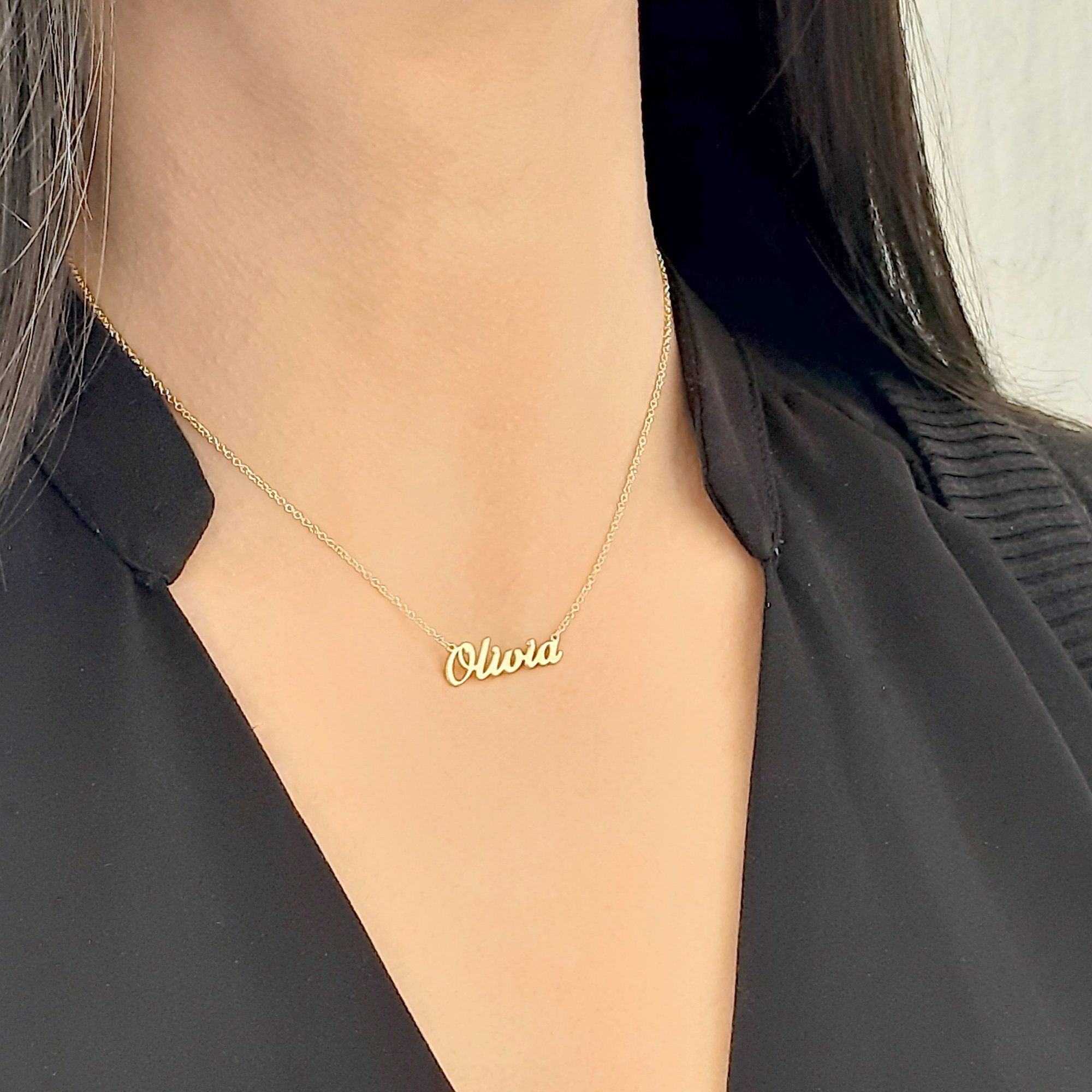 Solid Gold Name Necklace
